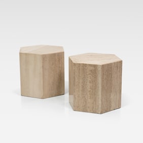 Travertine Hexagonal Pedestals