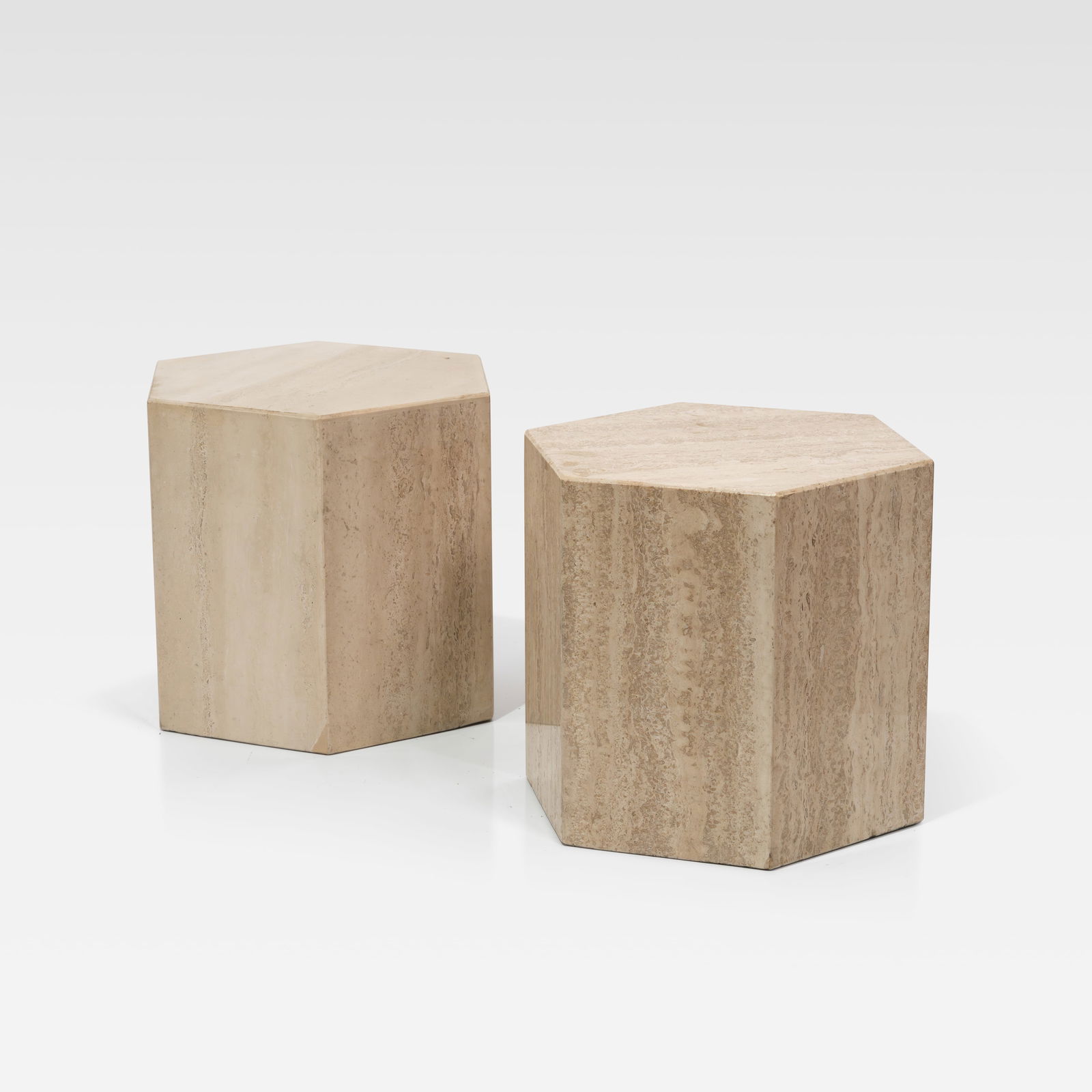 Travertine Hexagonal Pedestals (1 of 3)