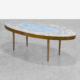 Brass & Tile Coffee Table