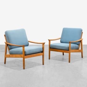 Danish Oak Lounge Chairs