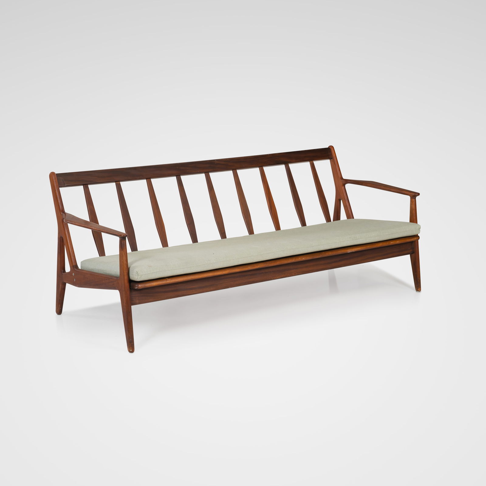 Arne Vodder - Teak Sofa: A vintage teak sofa by Arne Vodder for All measurements are Height x Width x Depth.
