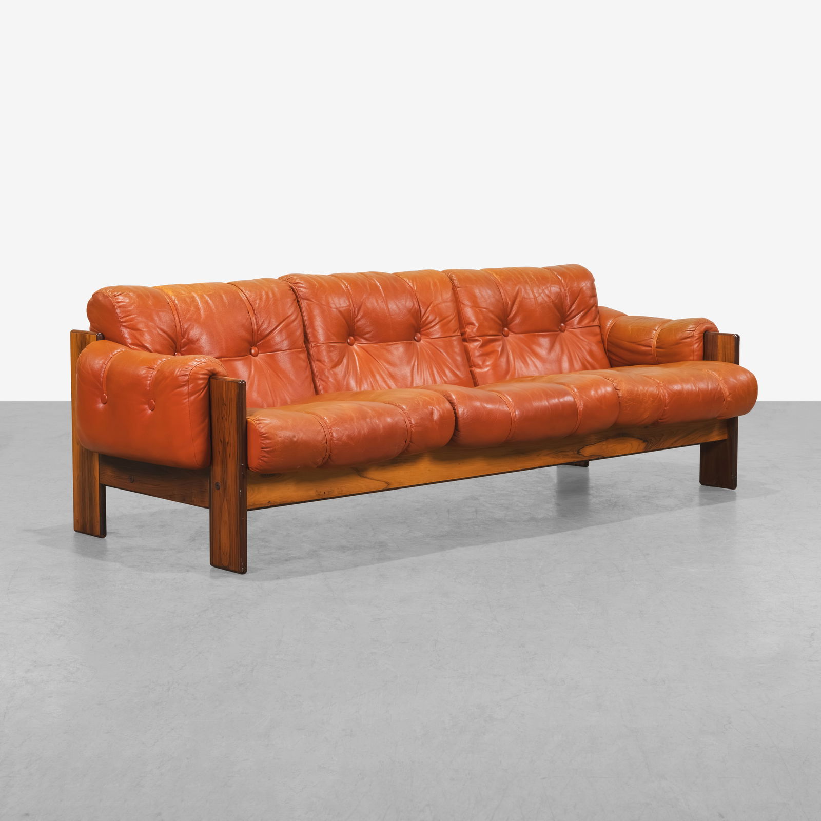 Rosewood & Leather Sofa (1 of 10)