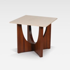 Stone & Walnut Table