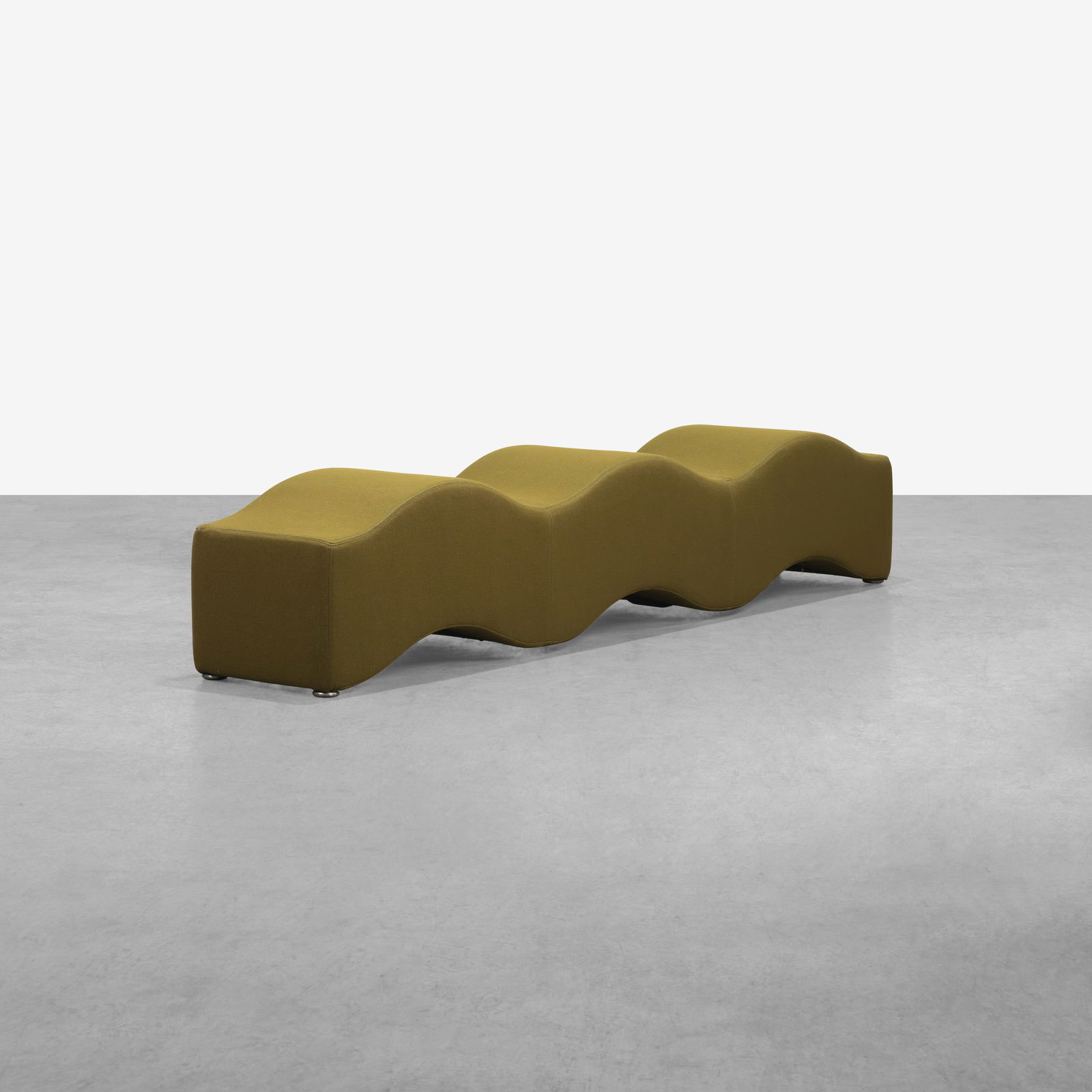 Laurinda Spear - Ripple Bench: A 'Ripple' bench by Laurinda Spear for Brayton International. All measurements are in inches. Height x Width x Depth