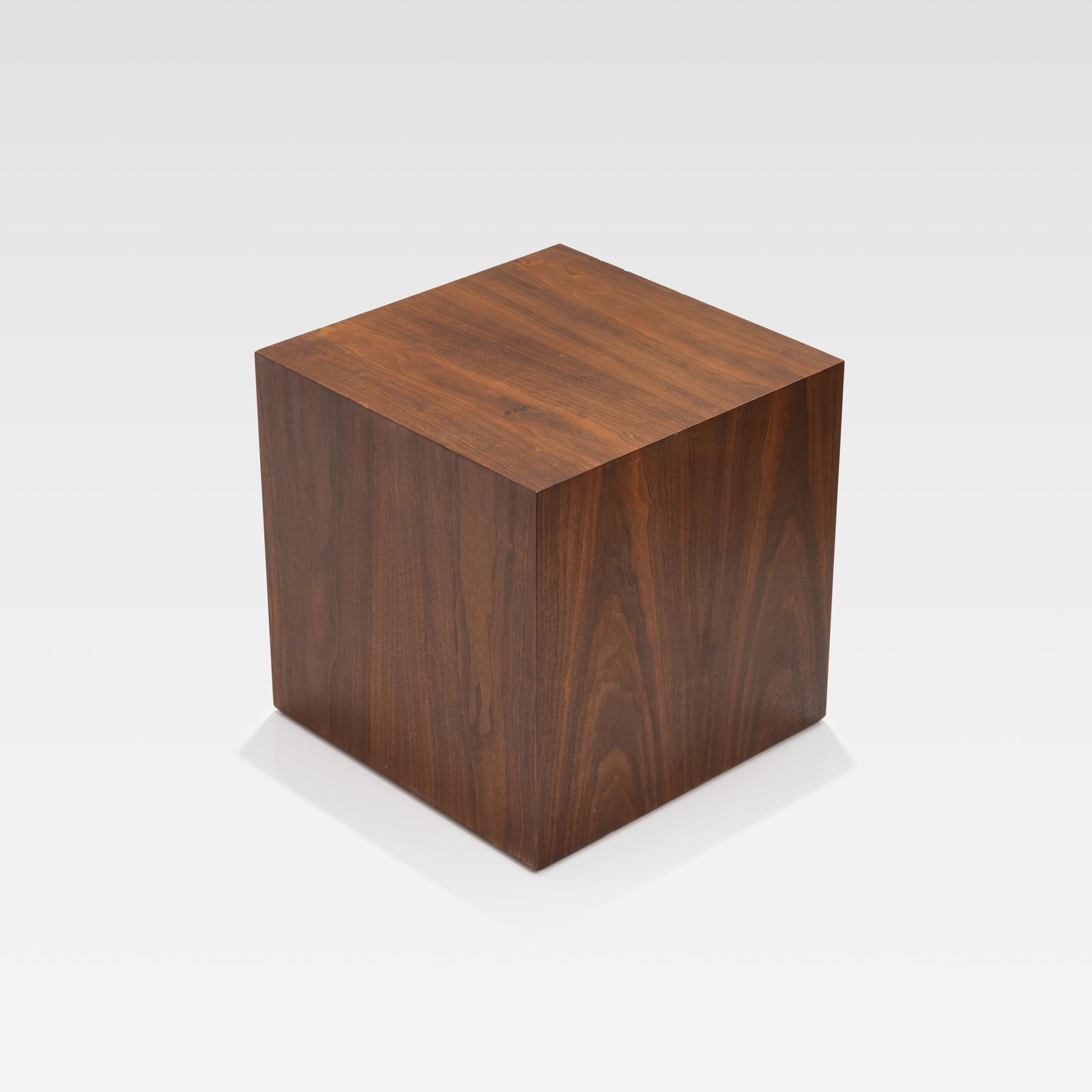 Walnut Cube Table: A vintage walnut cube table. All measurements are in inches. Height x Width x Depth