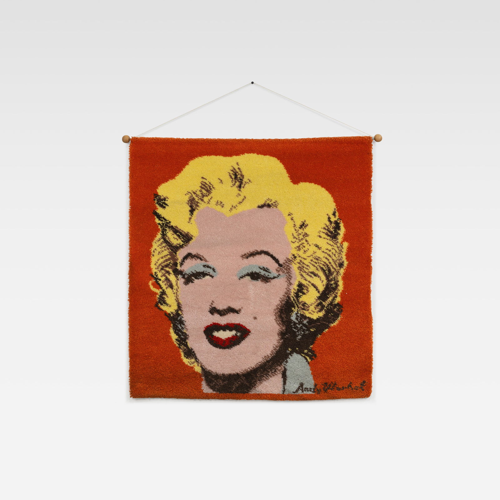 Marilyn Monroe - Needlepoint Tapestry: A vintage needlepoint tapestry in the manner of Andy Warhol. All measurements are in inches. Height x Width x Depth