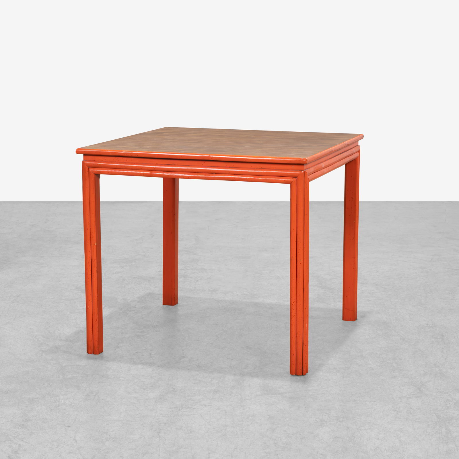 Painted Game Table: A vintage painted game table with laminate top. All measurements are in inches. Height x Width x Depth