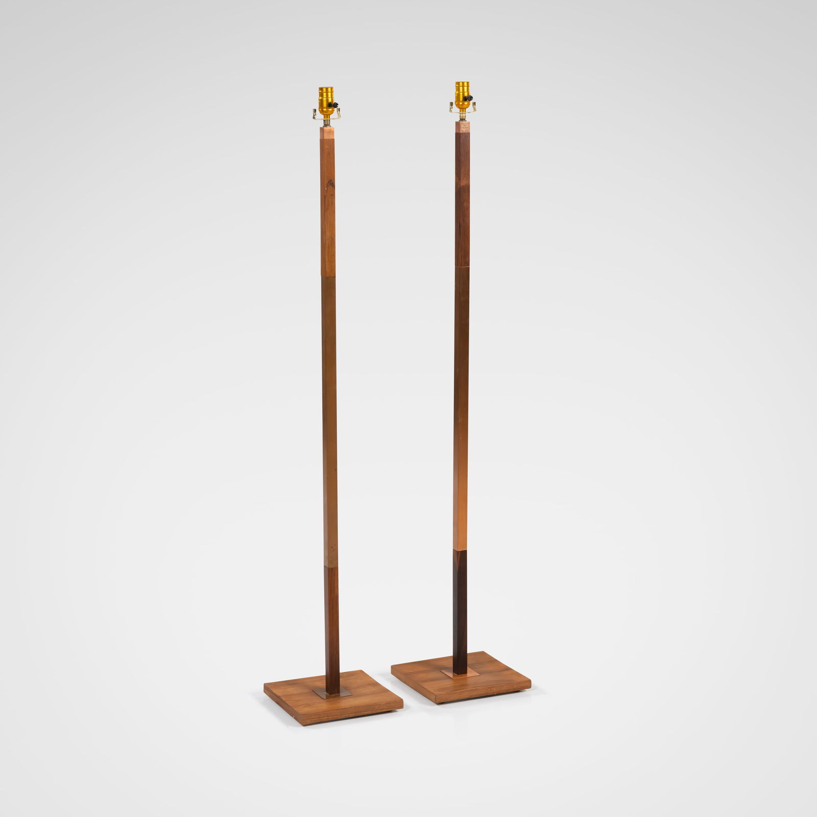 Jo Hammerborg - Floor Lamps: A pair of rosewood and copper floor lamps by Jo Hammerborg. All measurements are in inches. Height x Width x Depth