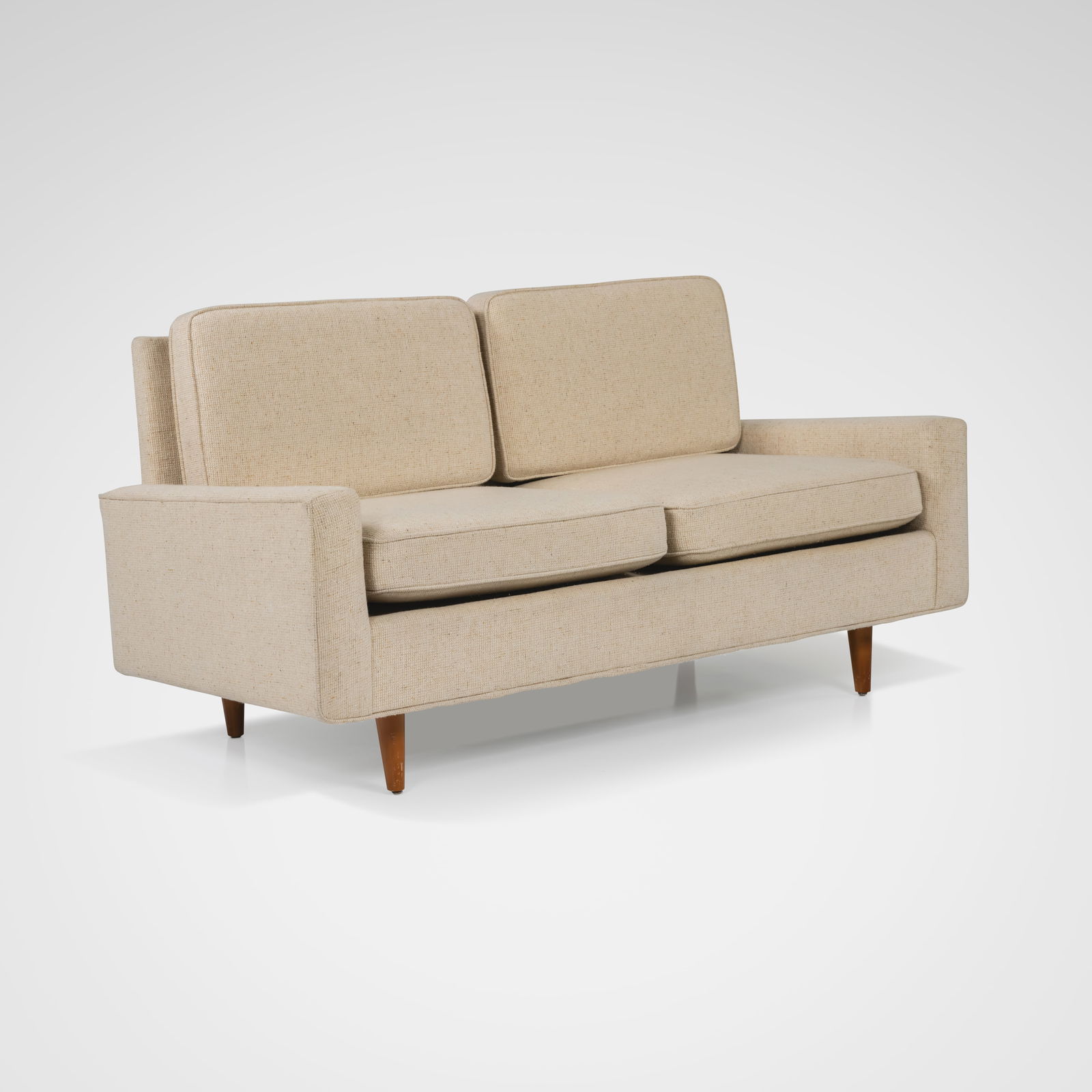 Florence Knoll - Loveseat: A vintage Model 26 loveseat by Florence Knoll. All measurements are in inches. Height x Width x Depth