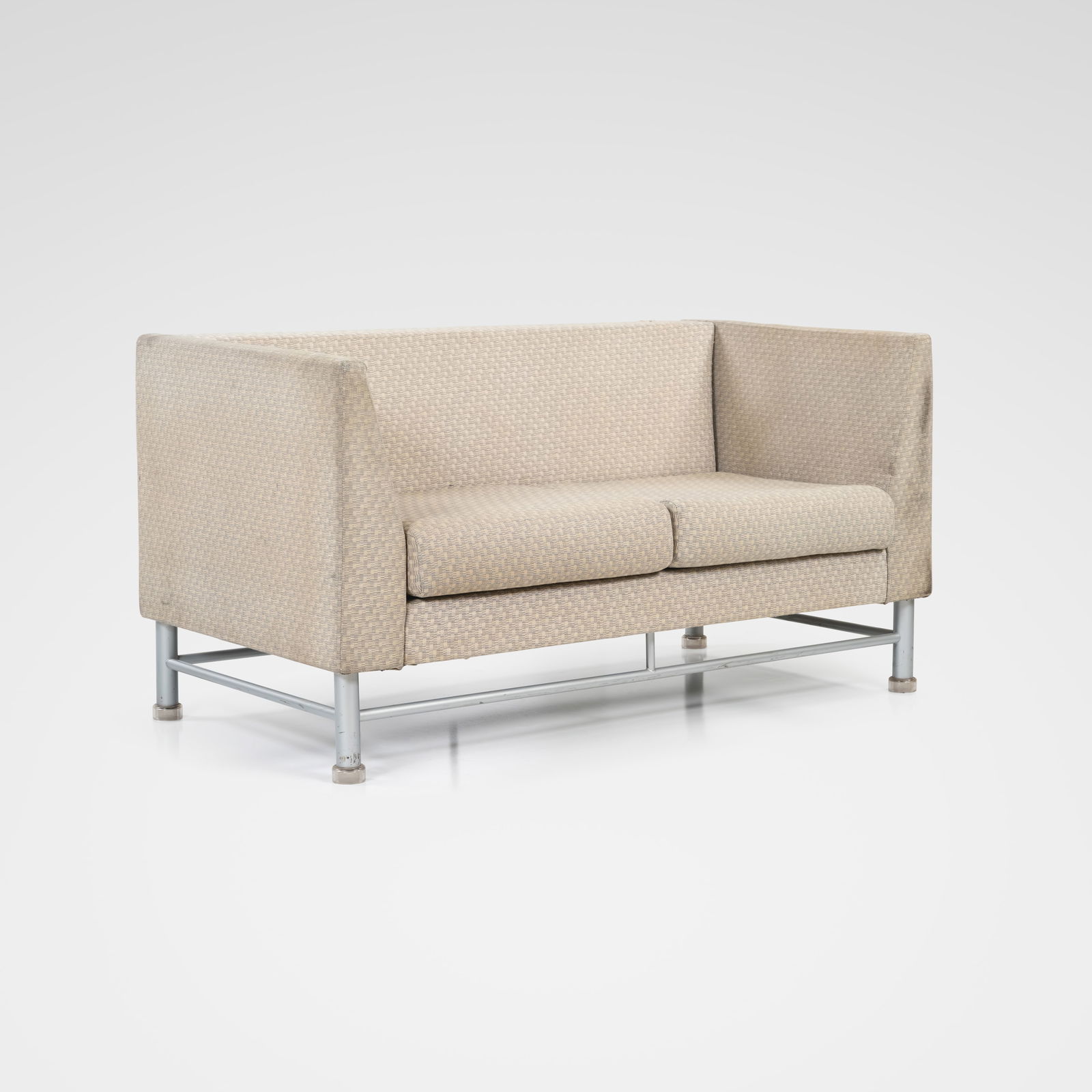 Ettore Sottsass - Loveseat: An 'Eastside' loveseat by Ettore Sottsass for Knoll. All measurements are in inches. Height x Width x Depth