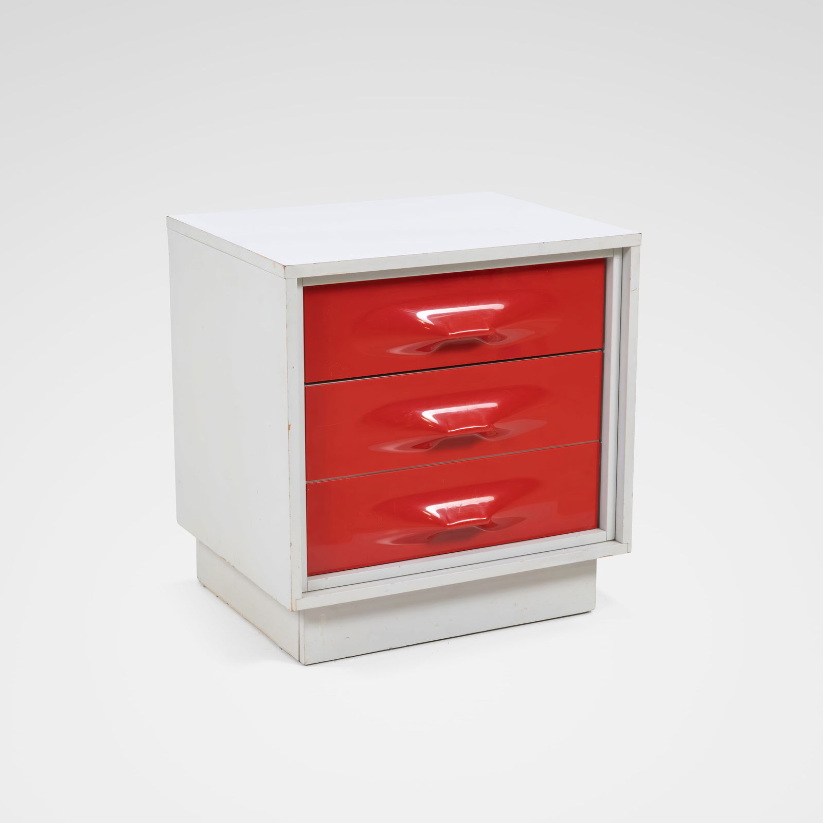 Giovanni Maur - Nightstand: A vintage three drawer chest/nightstand by Giovanni Maur for Treco, Canada. All measurements are in inches. Height x Width x Depth