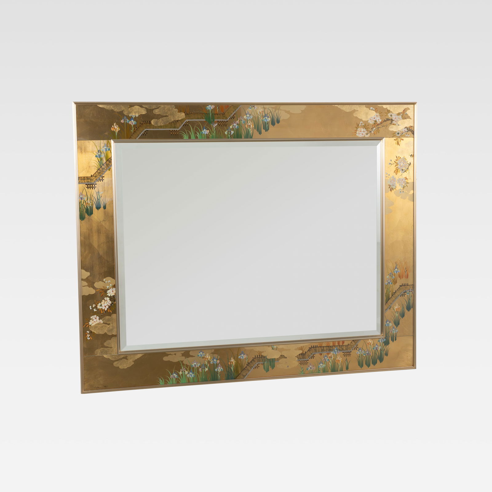 LaBarge - Chinoiserie Mirror: A hand painted chinoiserie style mirror. All measurements are in inches. Height x Width x Depth