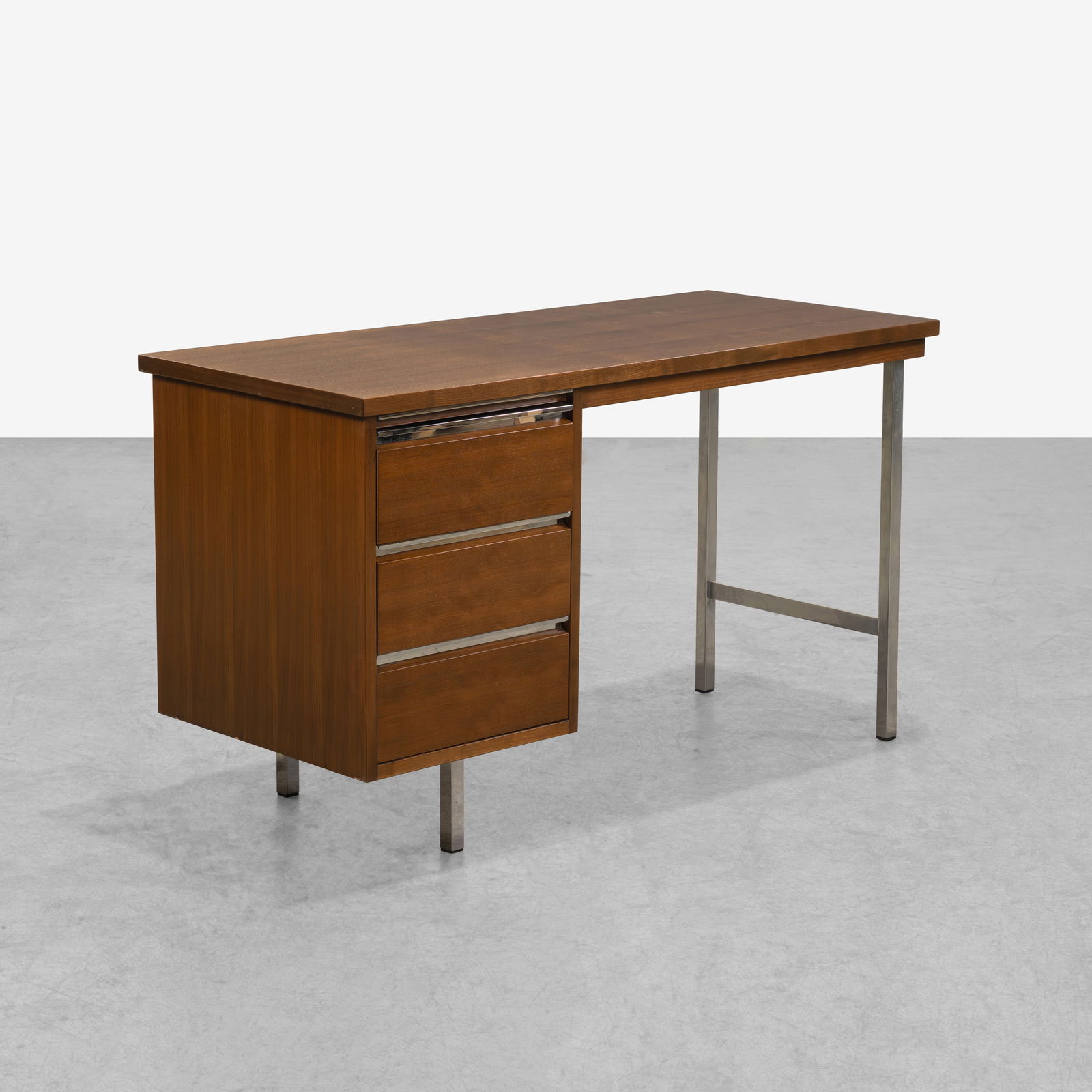 Vintage Desk: A vintage desk with pullout accessory tablet. All measurements are in inches. Height x Width x Depth