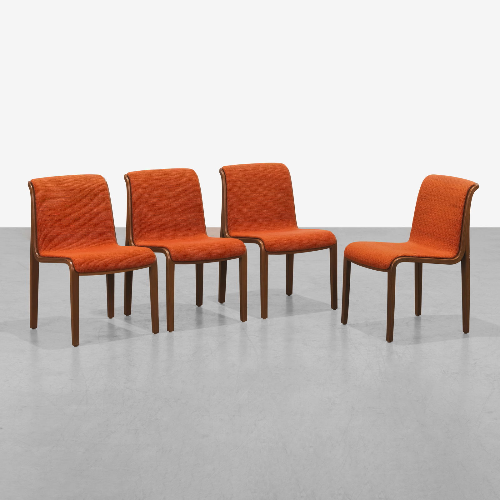 Bill Stephens - Dining Chairs: A set of four 'Stephens' chairs by Bill Stephens for Knoll. All measurements are in inches. Height x Width x Depth