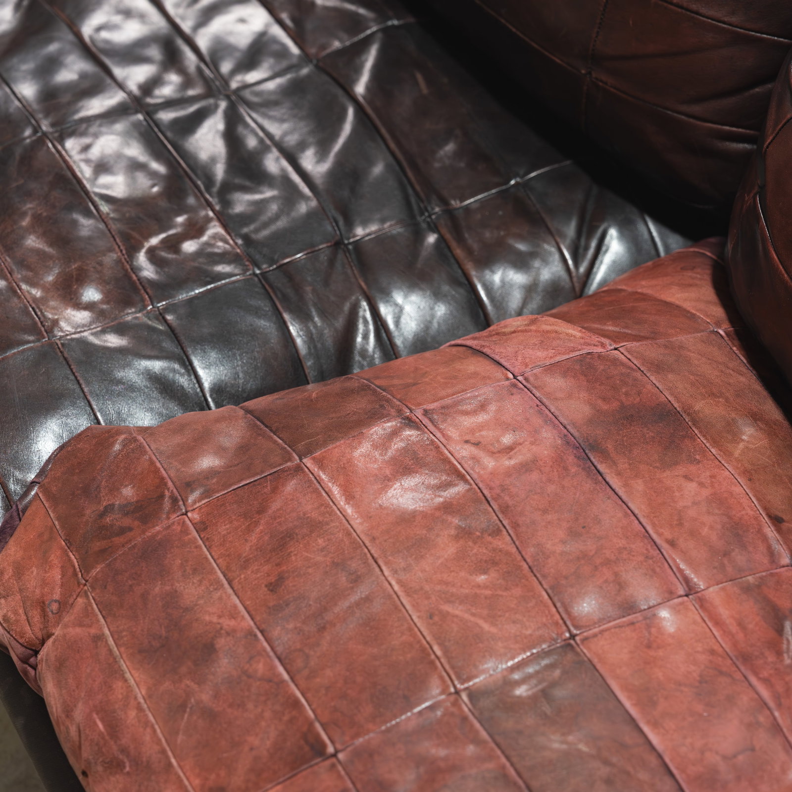 Patchwork Leather Sofa - 4