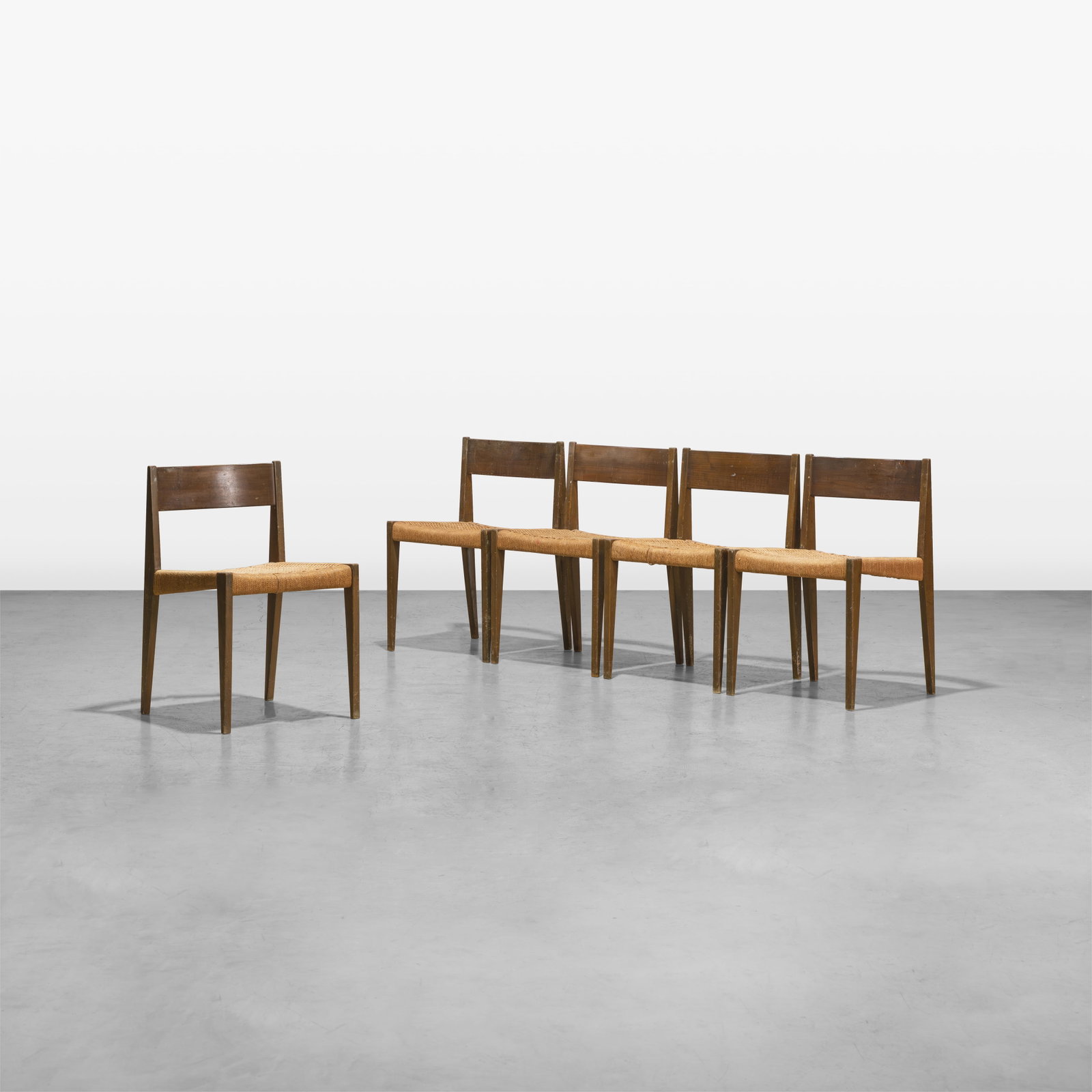 Poul Cadovius - Dining Chairs: A set of five 'Pia' chairs by Poul Cadovius for Cado. All measurements are in inches. Height x Width x Depth