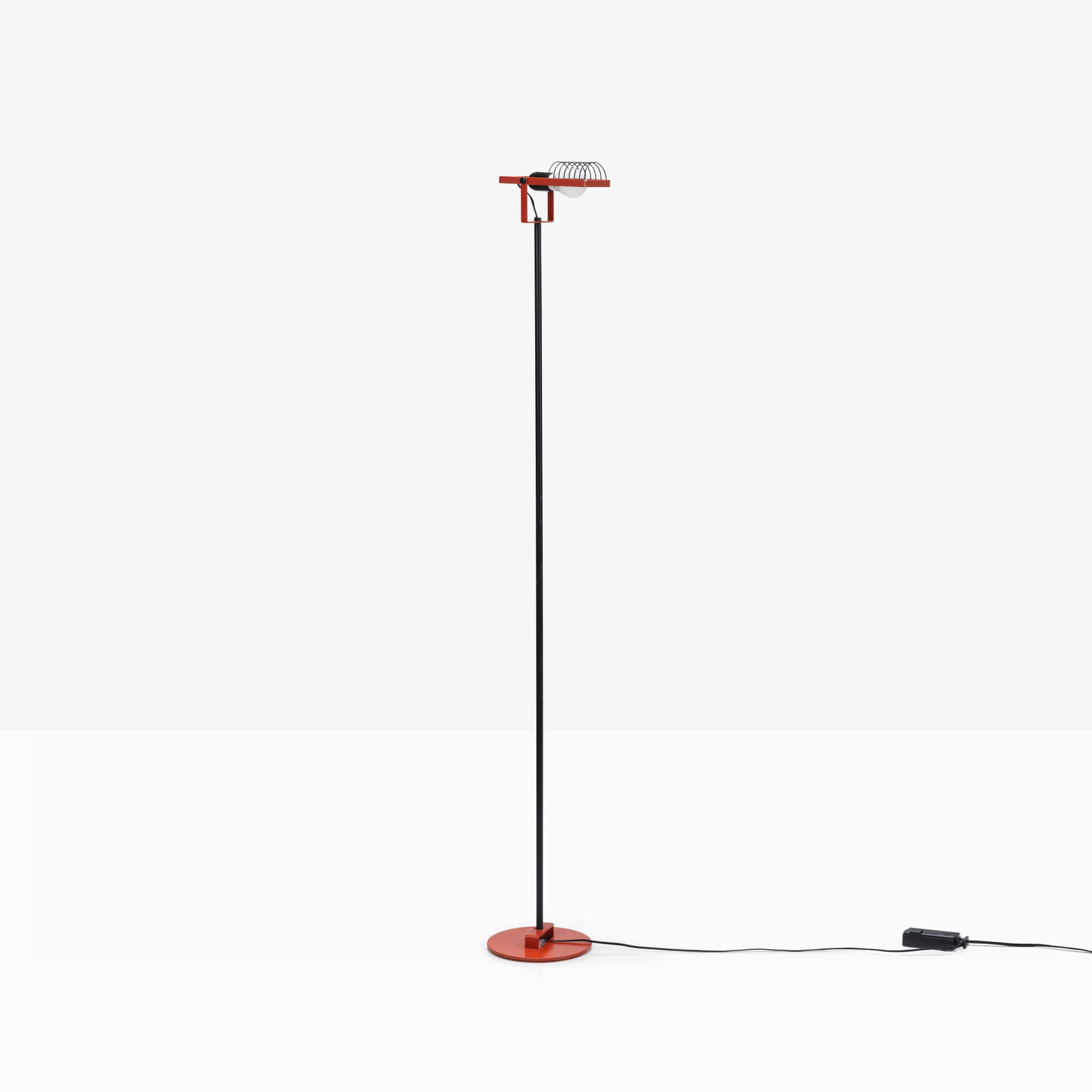 Ernesto Gismondi - Floor Lamp: A floor lamp with adjustable lamp head by Ernesto Gismondi for Artemide, Italy. All measurements are in inches. Height x Width x Depth