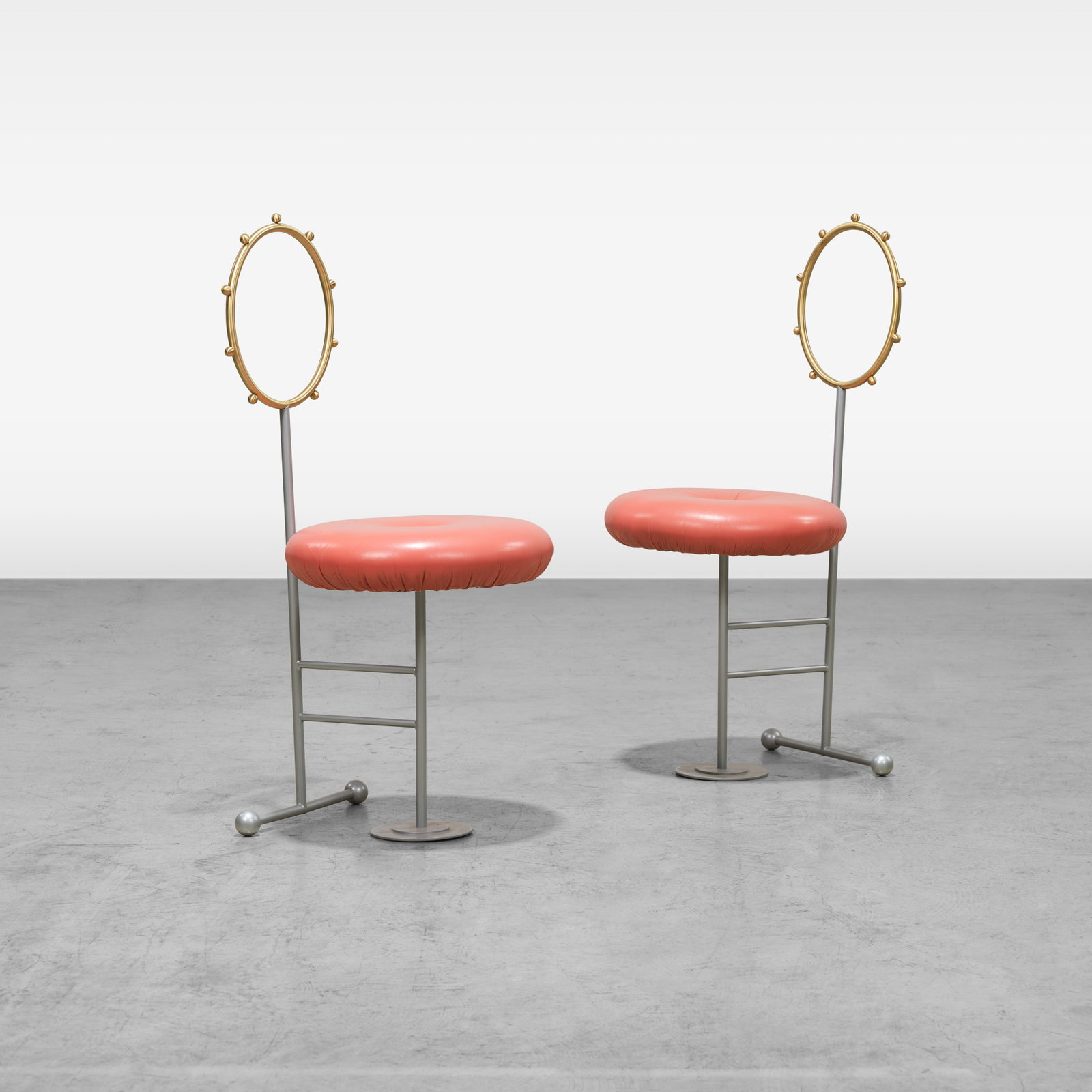 Luigi Serafini - Chairs: A pair of 'Santa' chairs by Luigi Serafini for Sawaya & Moroni, Italy. All measurements are in inches. Height x Width x Depth