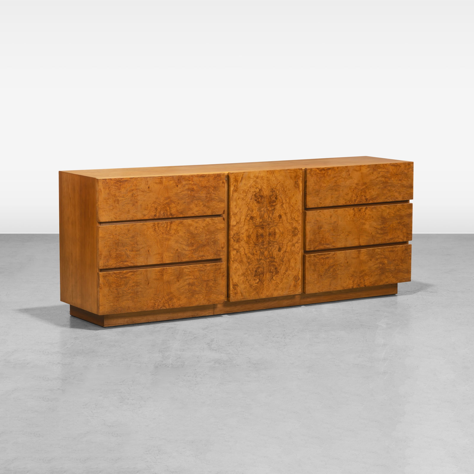 Roland Carter - Burl Dresser.: A vintage burl dresser by Roland Carter for Lane. All measurements are in inches. Height x Width x Depth