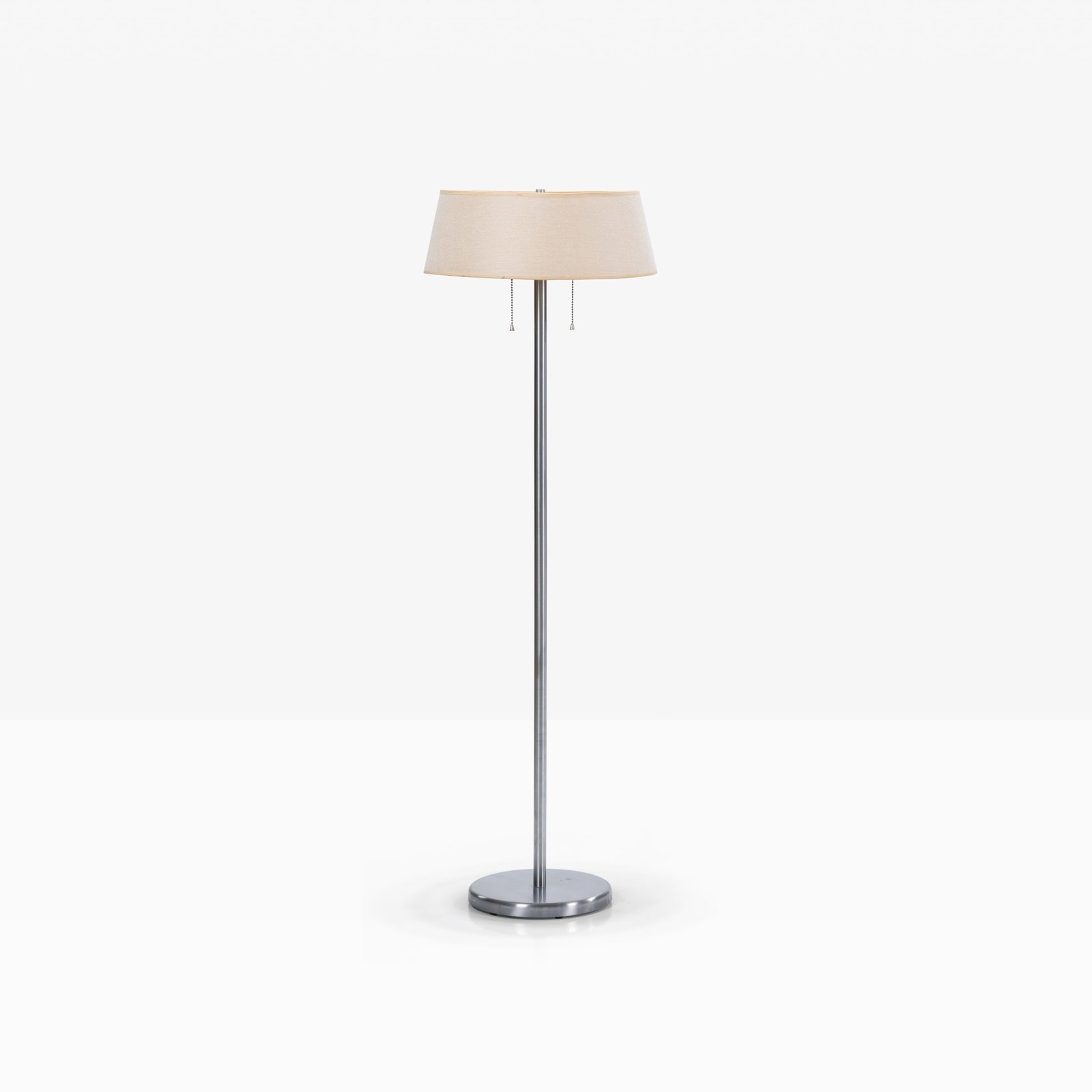 Walter von Nessen - Floor Lamp: A chrome floor lamp by Walter von Nessen. All measurements are in inches. Height x Width x Depth