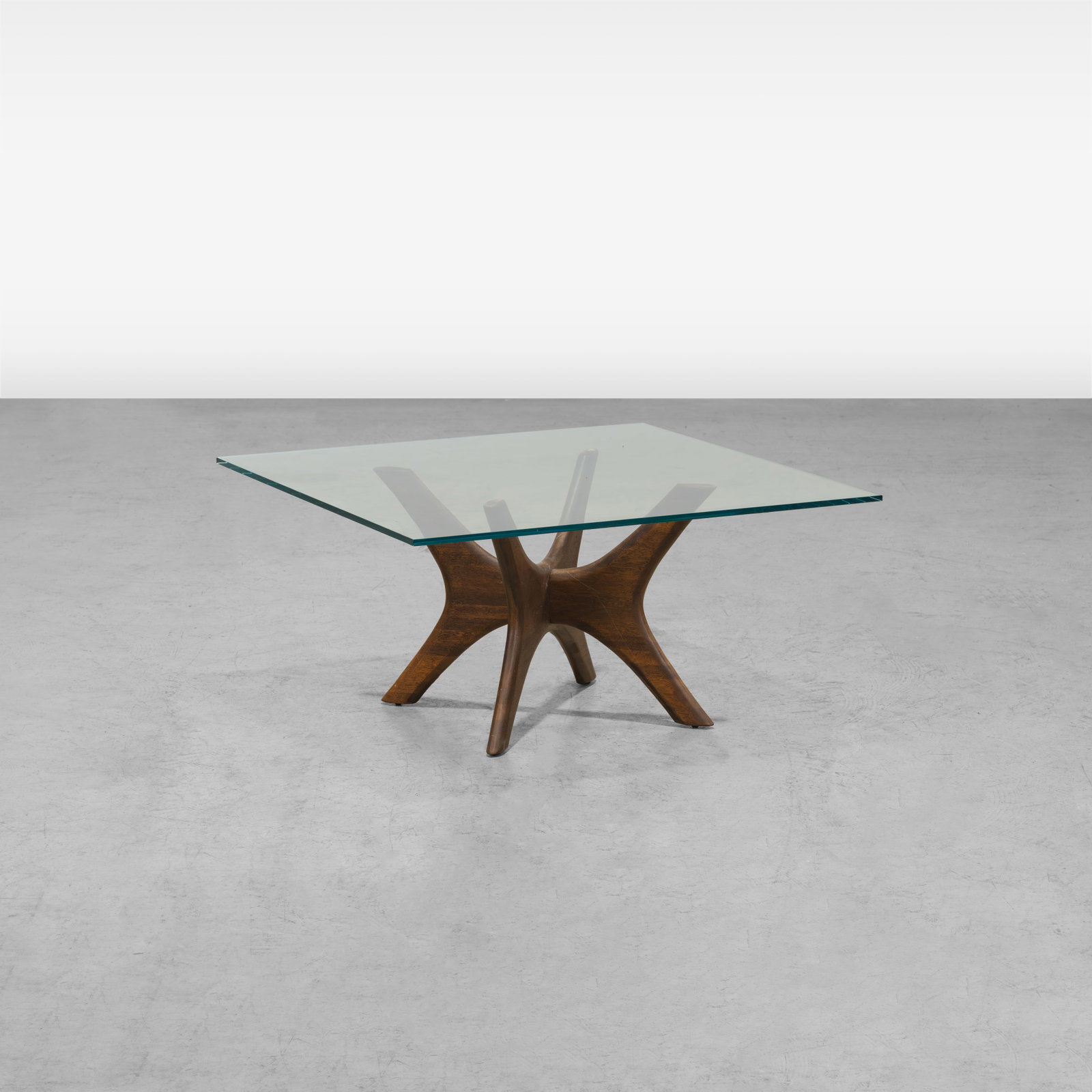 Adrian Pearsall - End Table: A walnut end table by Adrian Pearsall. All measurements are in inches. Height x Width x Depth