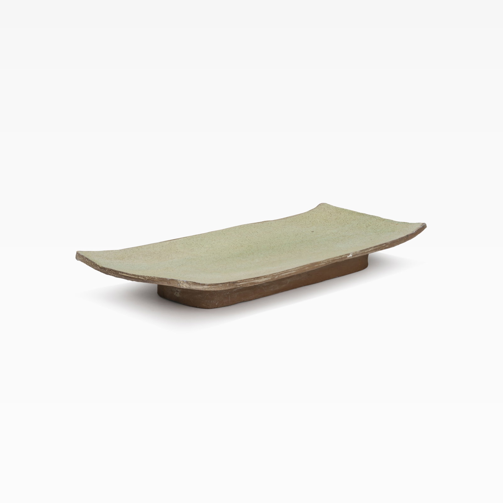 Earthenware Platter: An earthenware platter. Signed V. A. B., 1972. All measurements are in inches. Height x Width x Depth