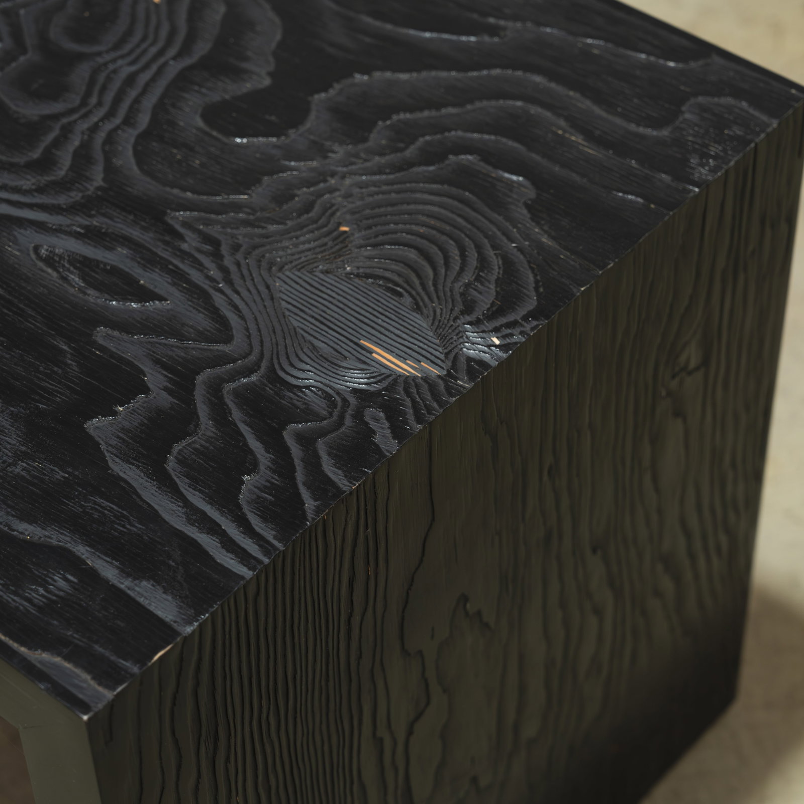 Ebonized Oak End Table - 2