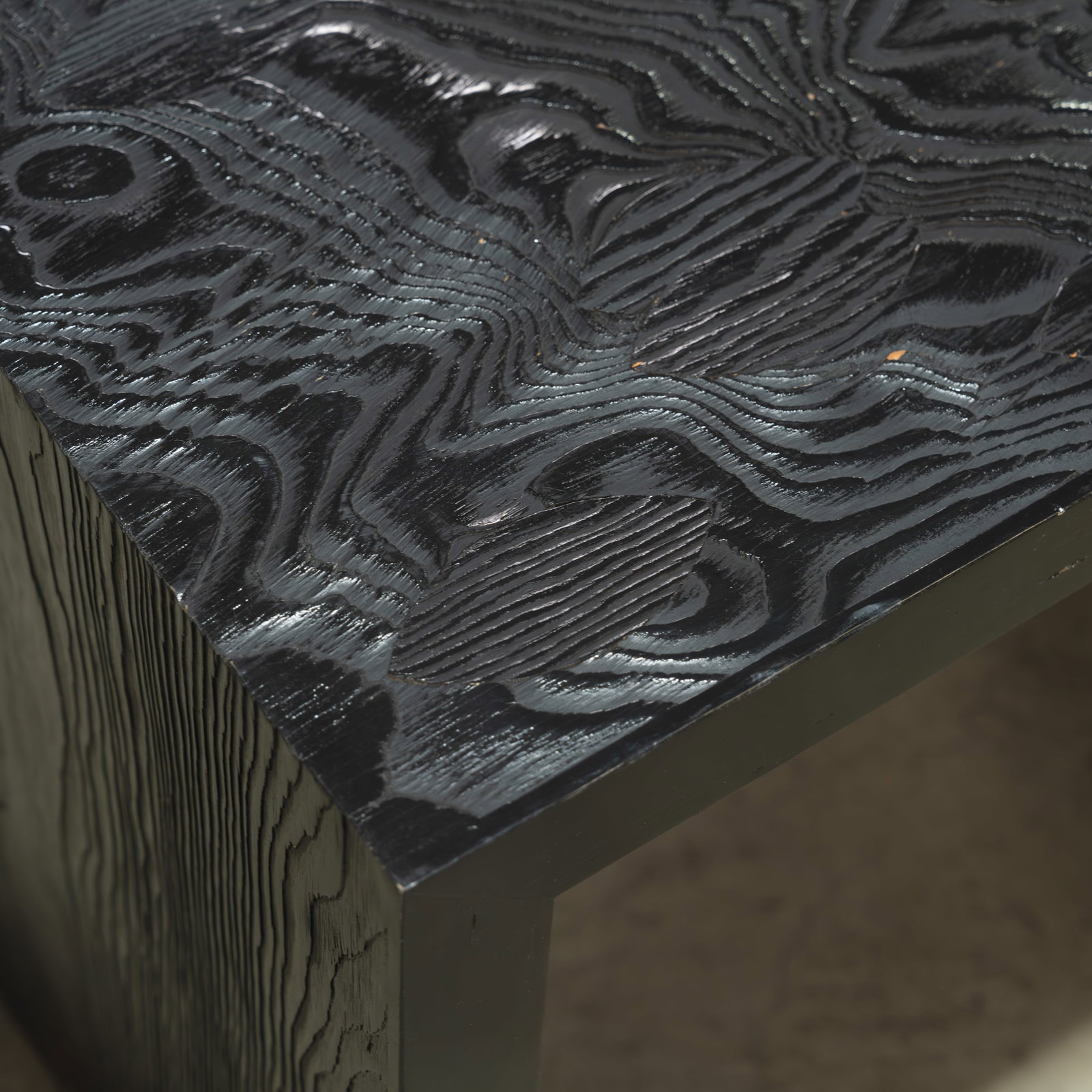 Ebonized Oak End Table - 3