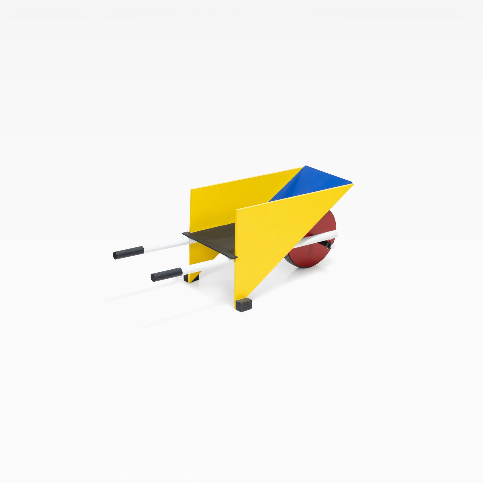 Gerrit Rietveld (After) - Child's Wheelbarrow: a painted child's wheelbarrow in the manner of Gerrit Rietveld. Signed and dated on bottom. All measurements are in inches. Height x Width x Depth
