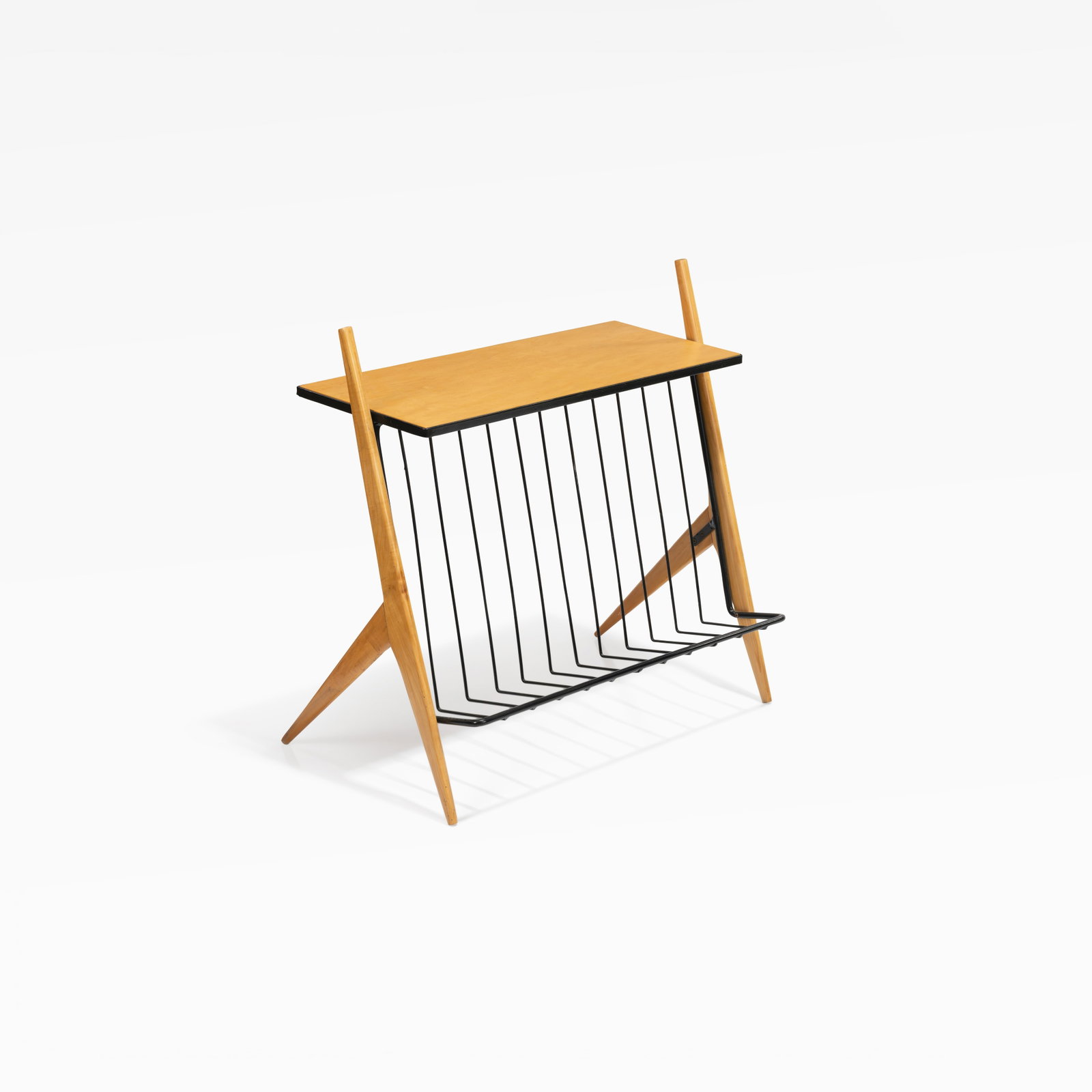 Arthur Umanoff - Magazine Rack: A vintage magazine rack by Arthur Umanoff. All measurements are in inches. Height x Width x Depth