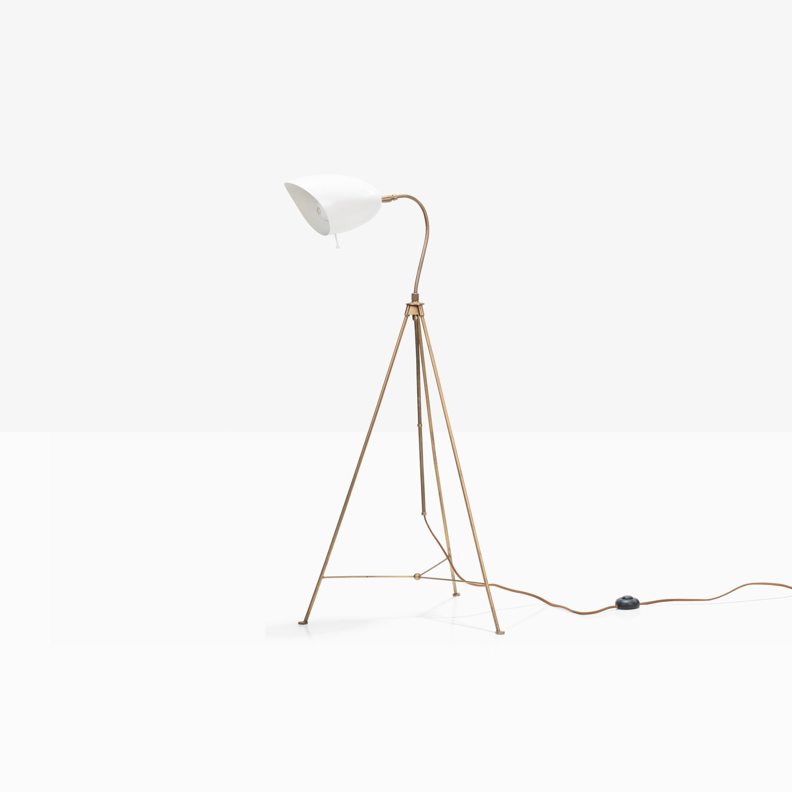 Kelly Wearstler - Floor Lamp: An adjustable brass tripod floor lamp by Kelly Wearstler. All measurements are in inches. Height x Width x Depth