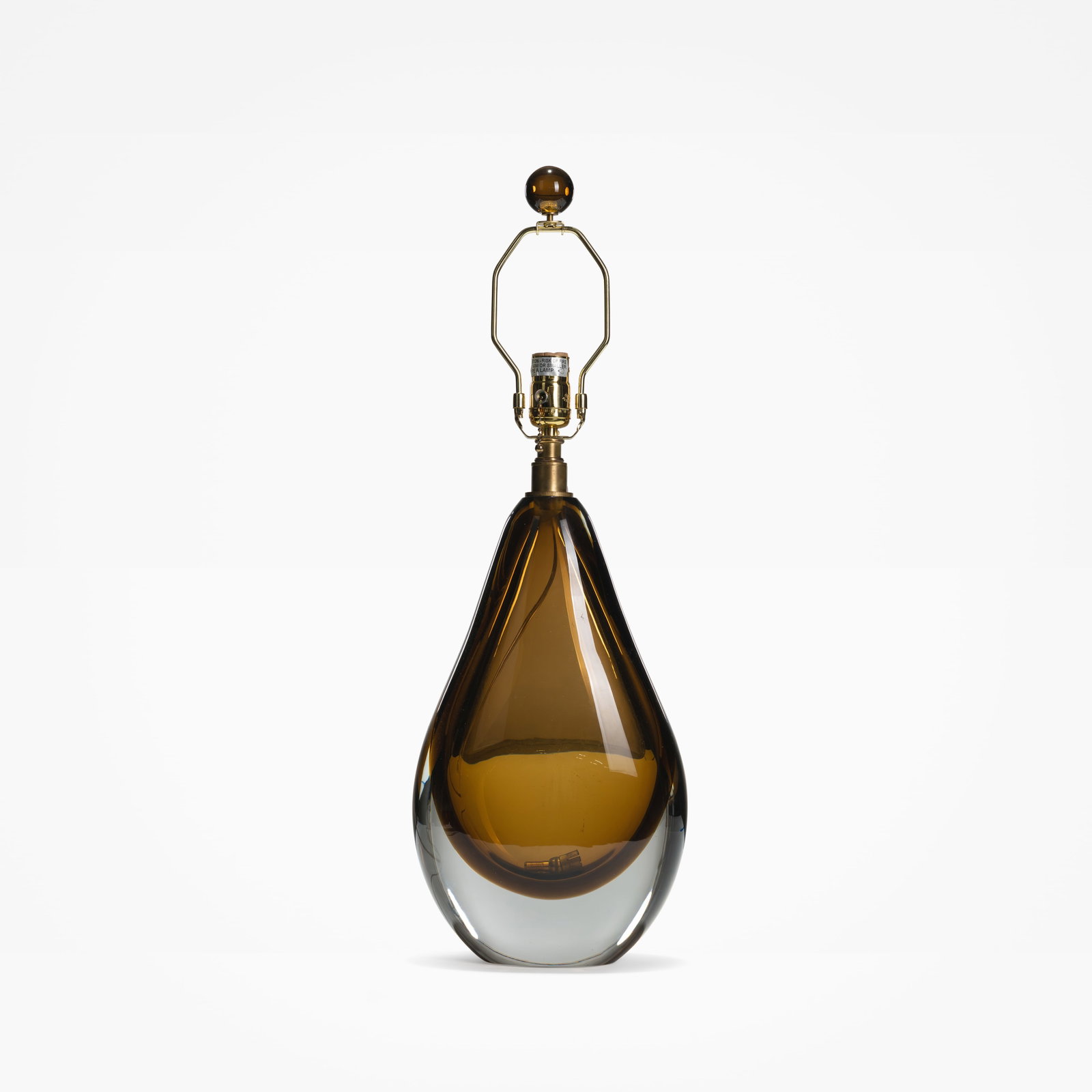 Italian Glass Lamp: A contemporary Sommerso style Italian glass lamp. All measurements are in inches. Height x Width x Depth