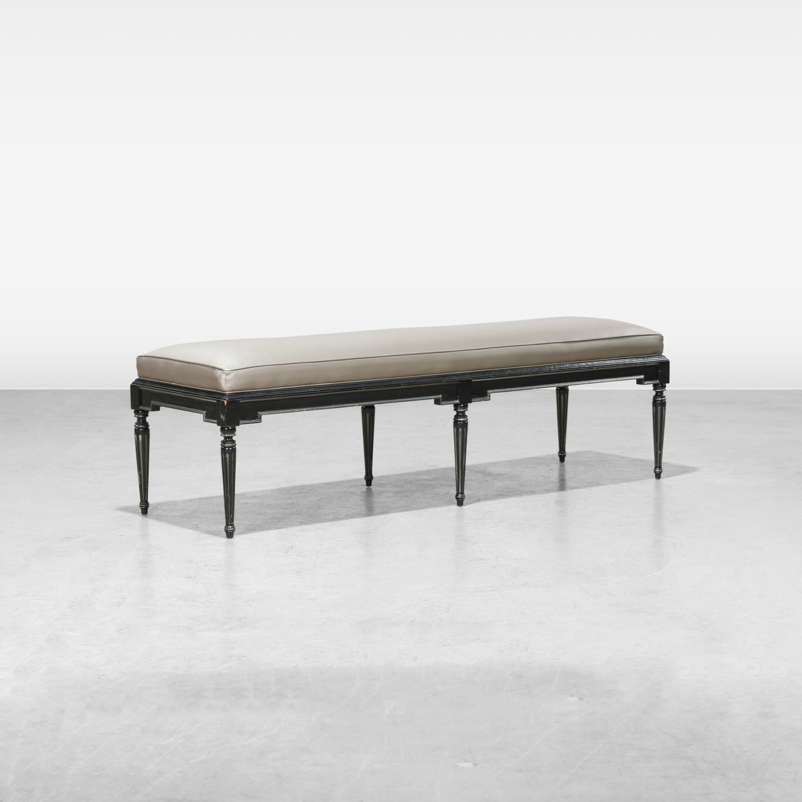 Designer Hall Bench: A contemporary designer hall bench. All measurements are in inches. Height x Width x Depth