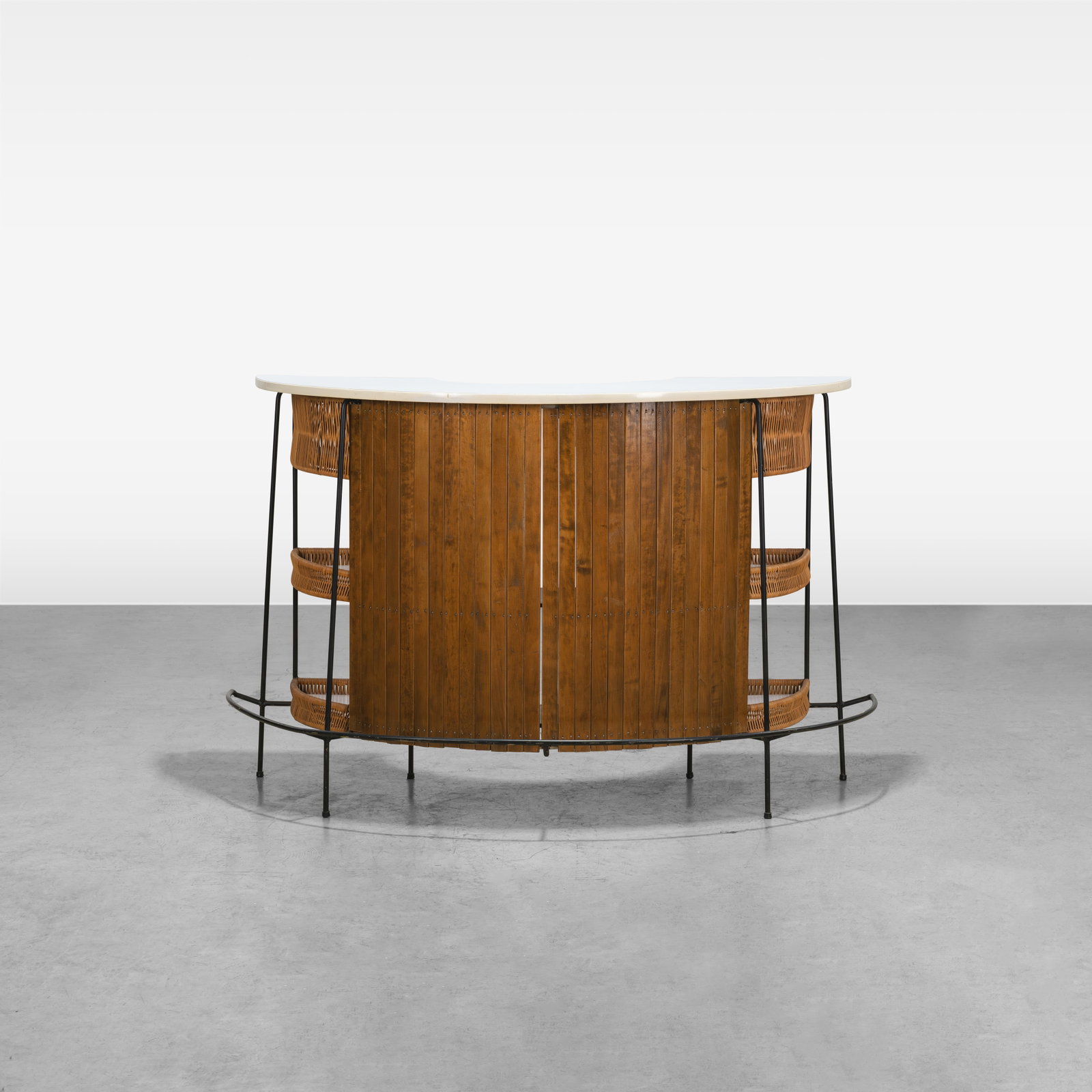 Arthur Umanoff - Bar: A vintage dry bar by Arthur Umanoff. All measurements are in inches. Height x Width x Depth