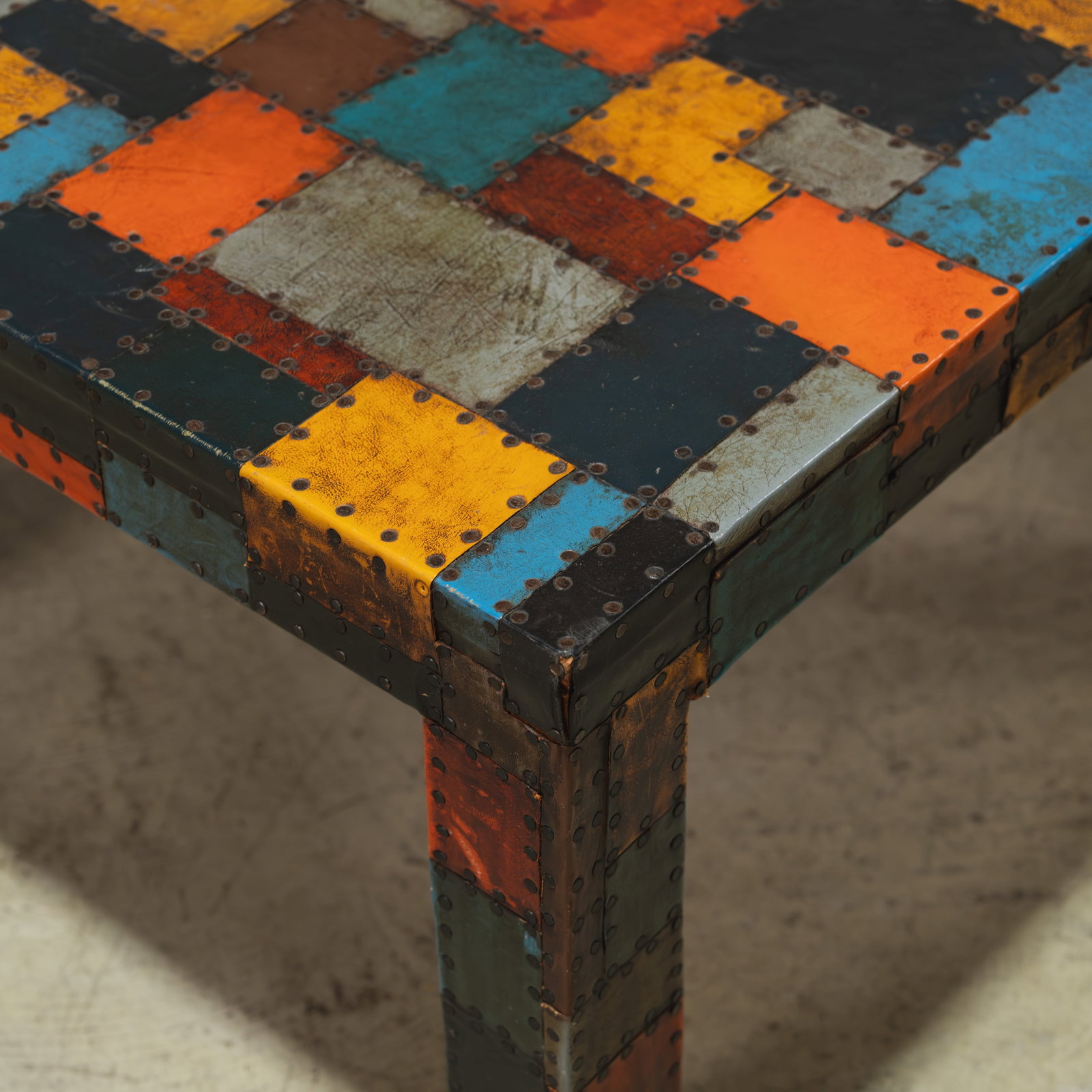 Patchwork Leather Table - 2