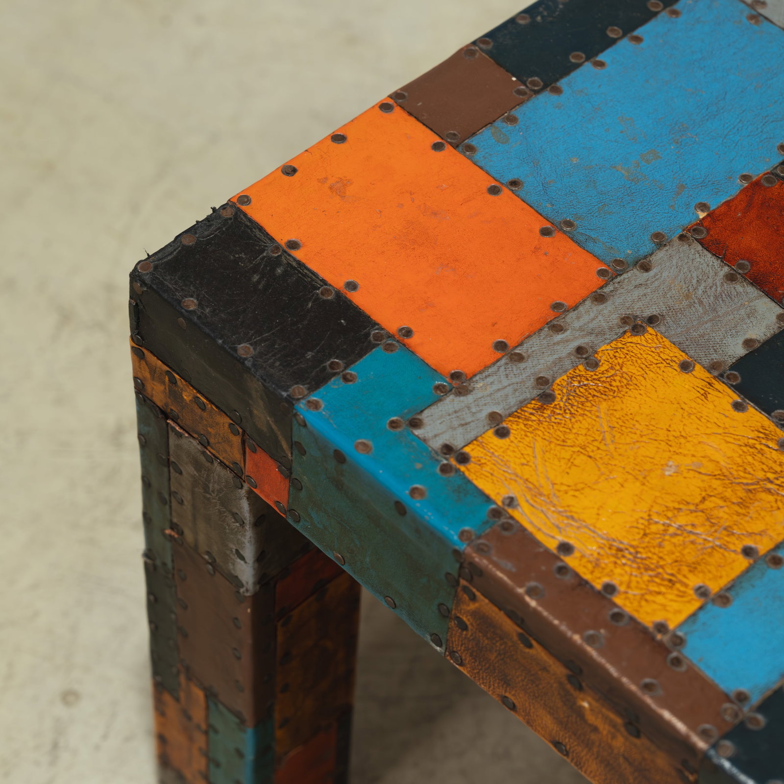 Patchwork Leather Table - 3