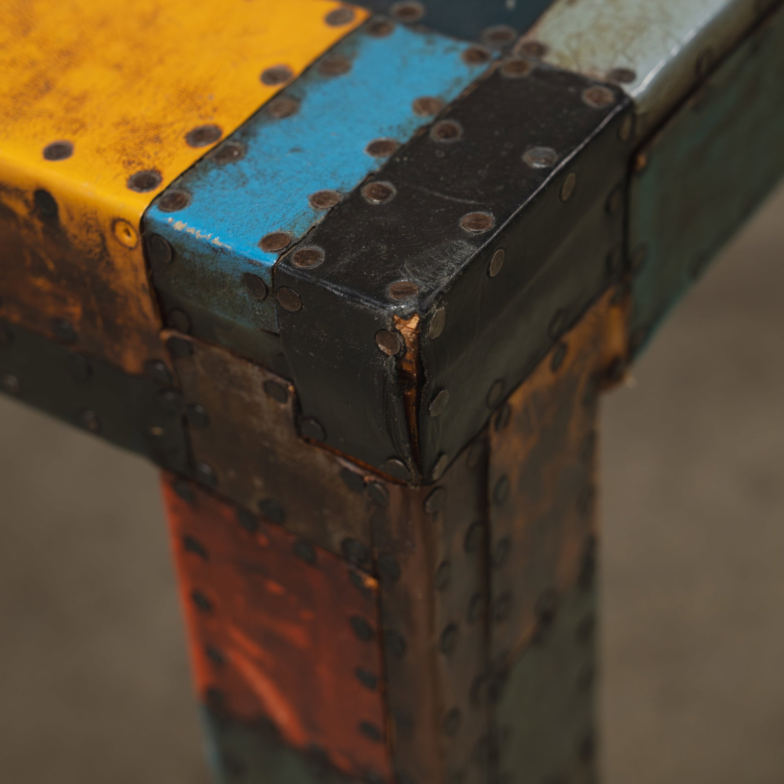 Patchwork Leather Table - 5