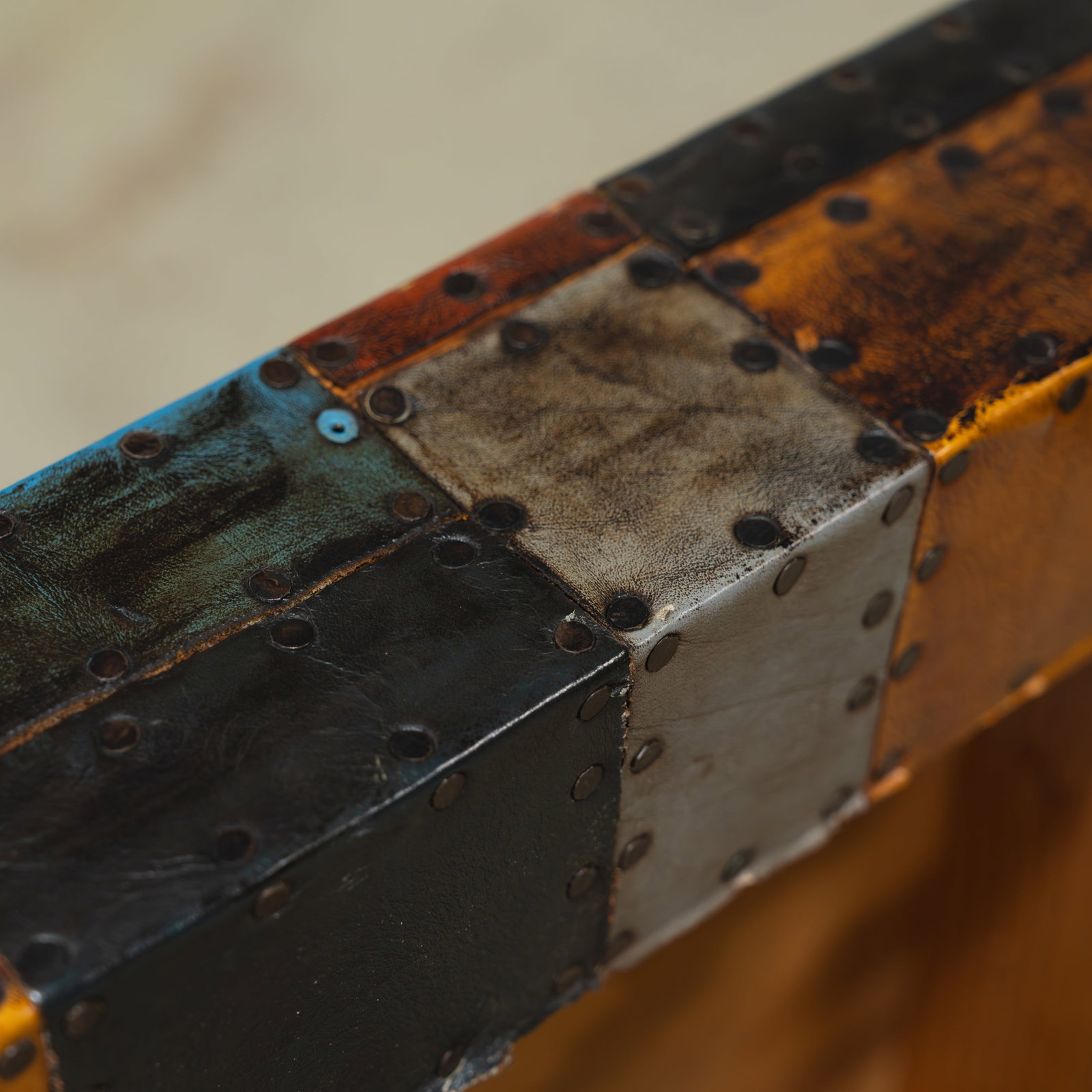 Patchwork Leather Table - 7