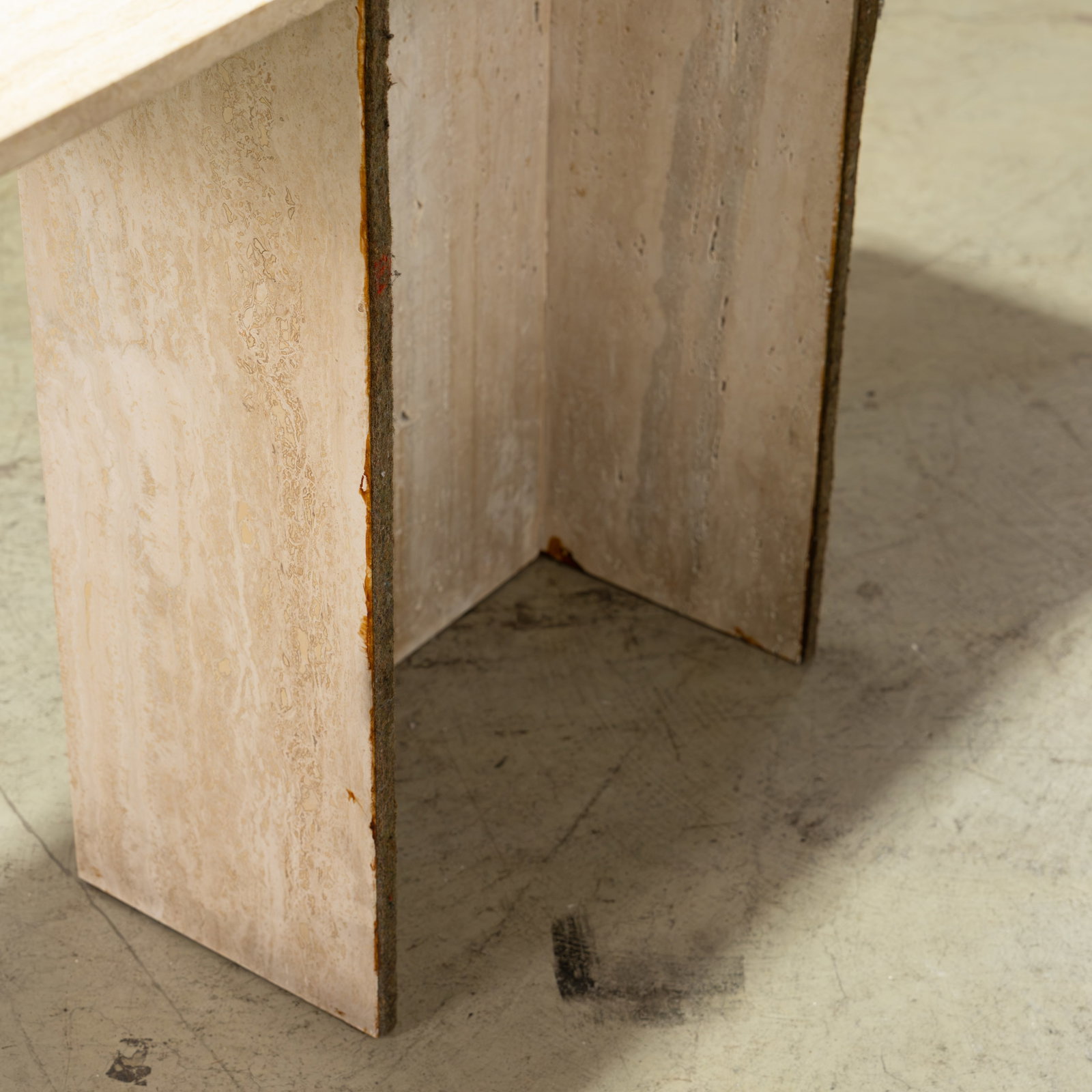 Italian Travertine Console Table - 2