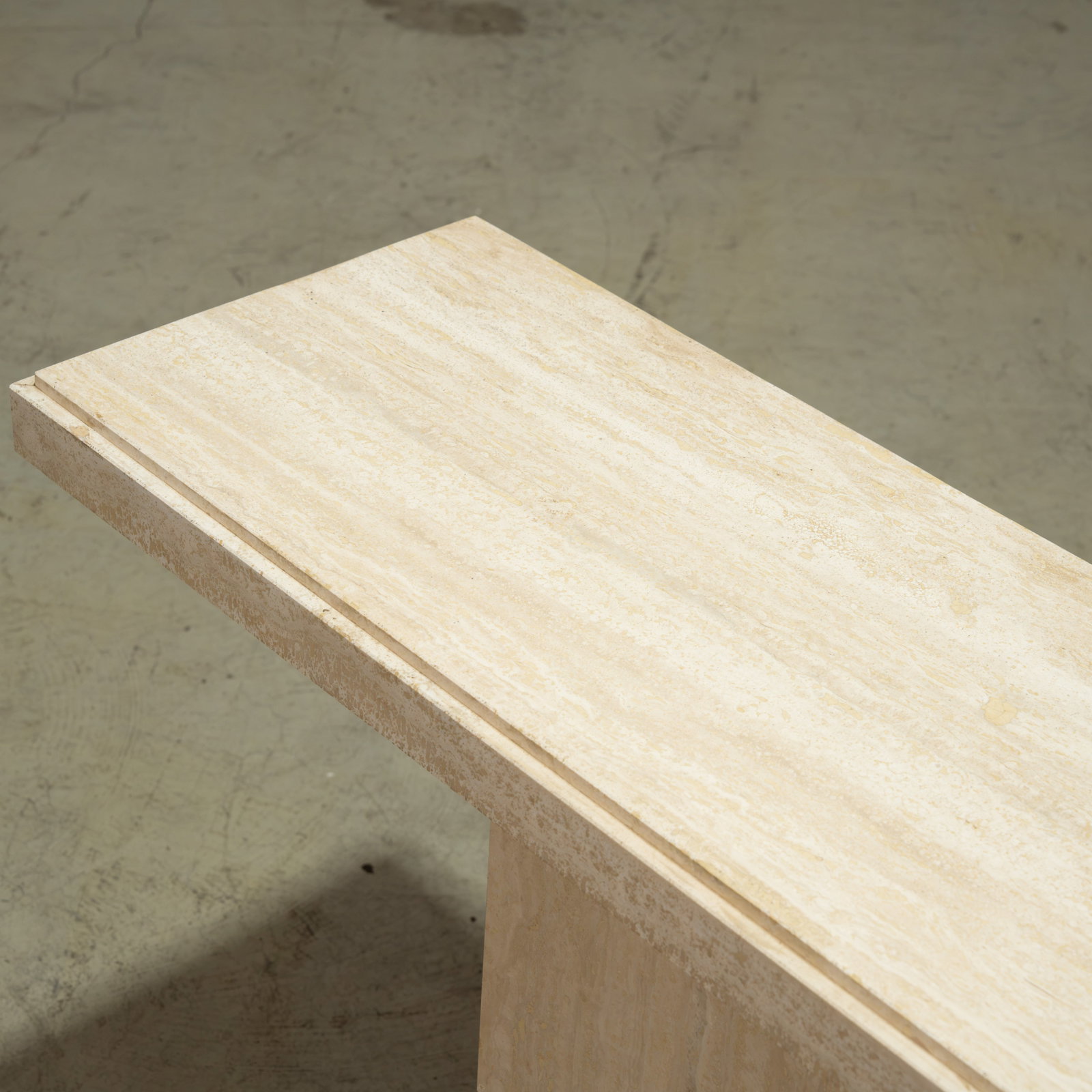 Italian Travertine Console Table - 4