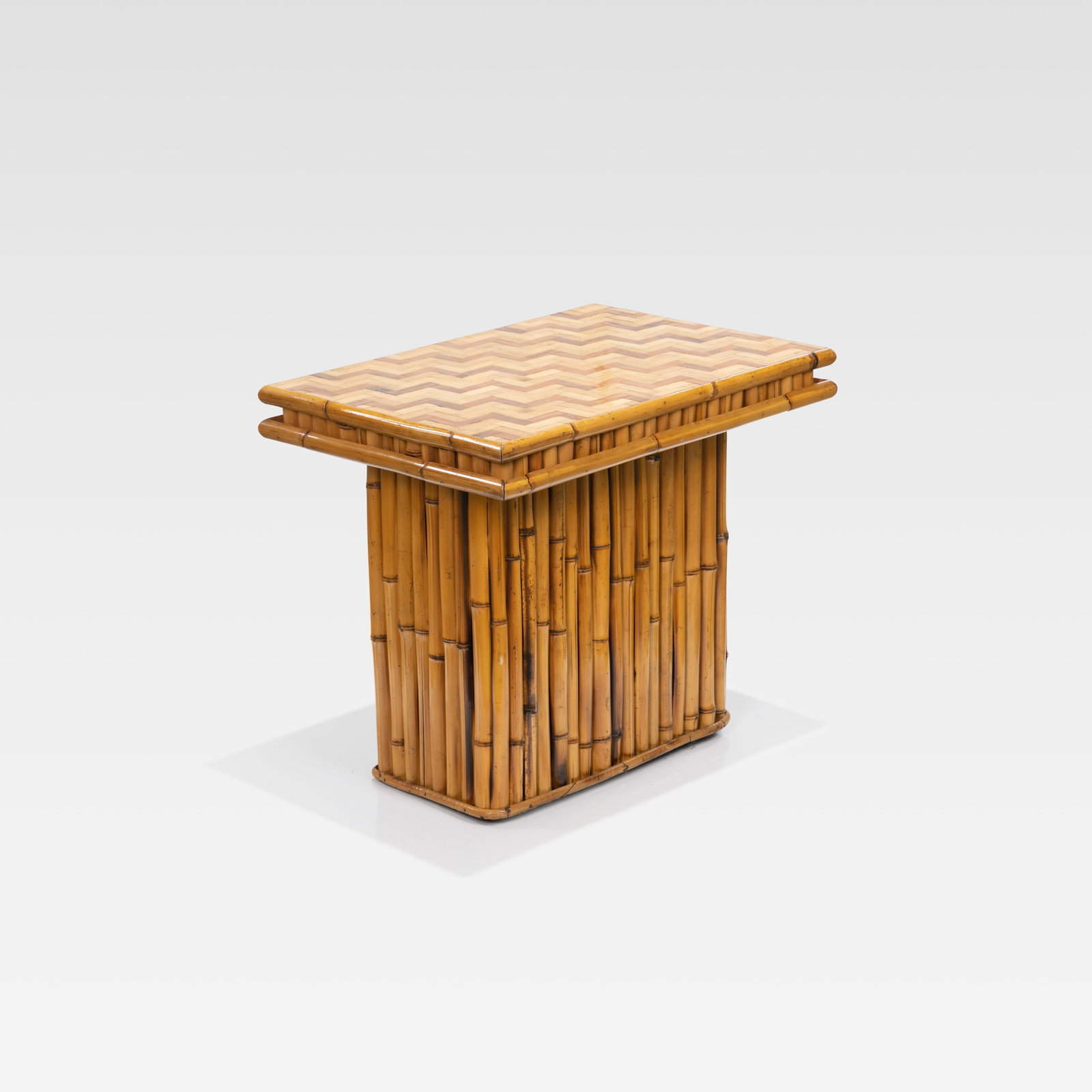 Rattan Lamp Table: A vintage rattan lamp table. All measurements are in inches. Height x Width x Depth