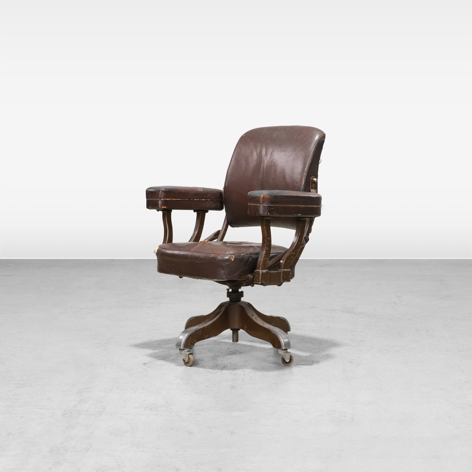 Do-More Desk Chair: A vintage 'Do-More' desk chair. All measurements are in inches. Height x Width x Depth