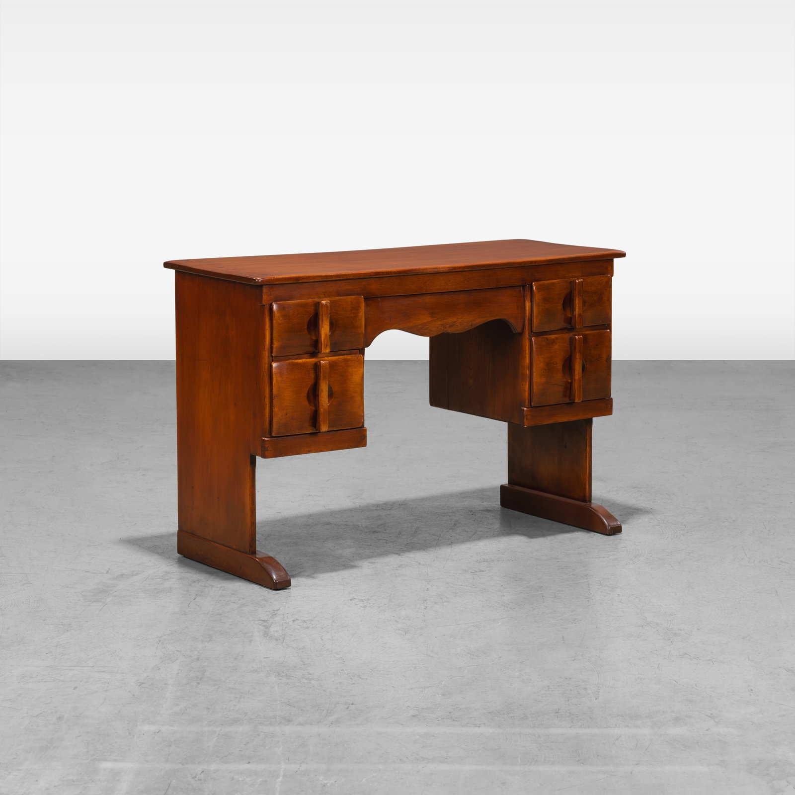 Herman Devries - Desk: A vintage maple desk by Herman Devries for Cushman. All measurements are in inches. Height x Width x Depth