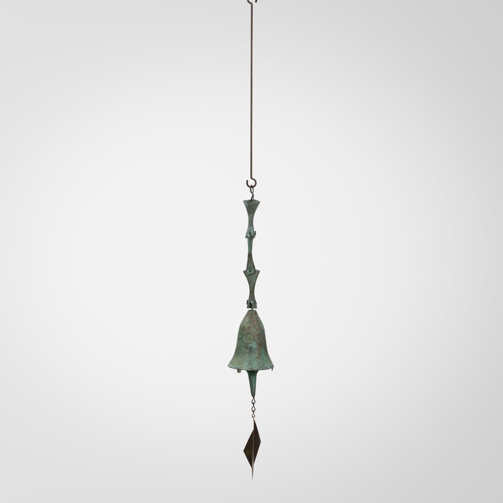 Paolo Soleri - Bronze Bell: A bronze wind chime / bell by Paolo Soleri. All measurements are in inches. Height x Width x Depth