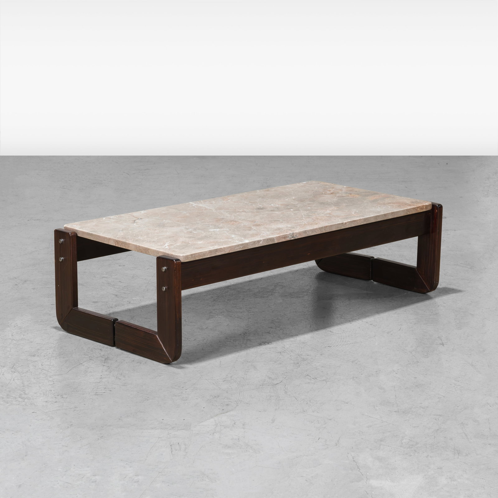 Percival Lafer - Coffee Table: A granite 'MP-97' coffee table by Percival Lafer. All measurements are in inches. Height x Width x Depth