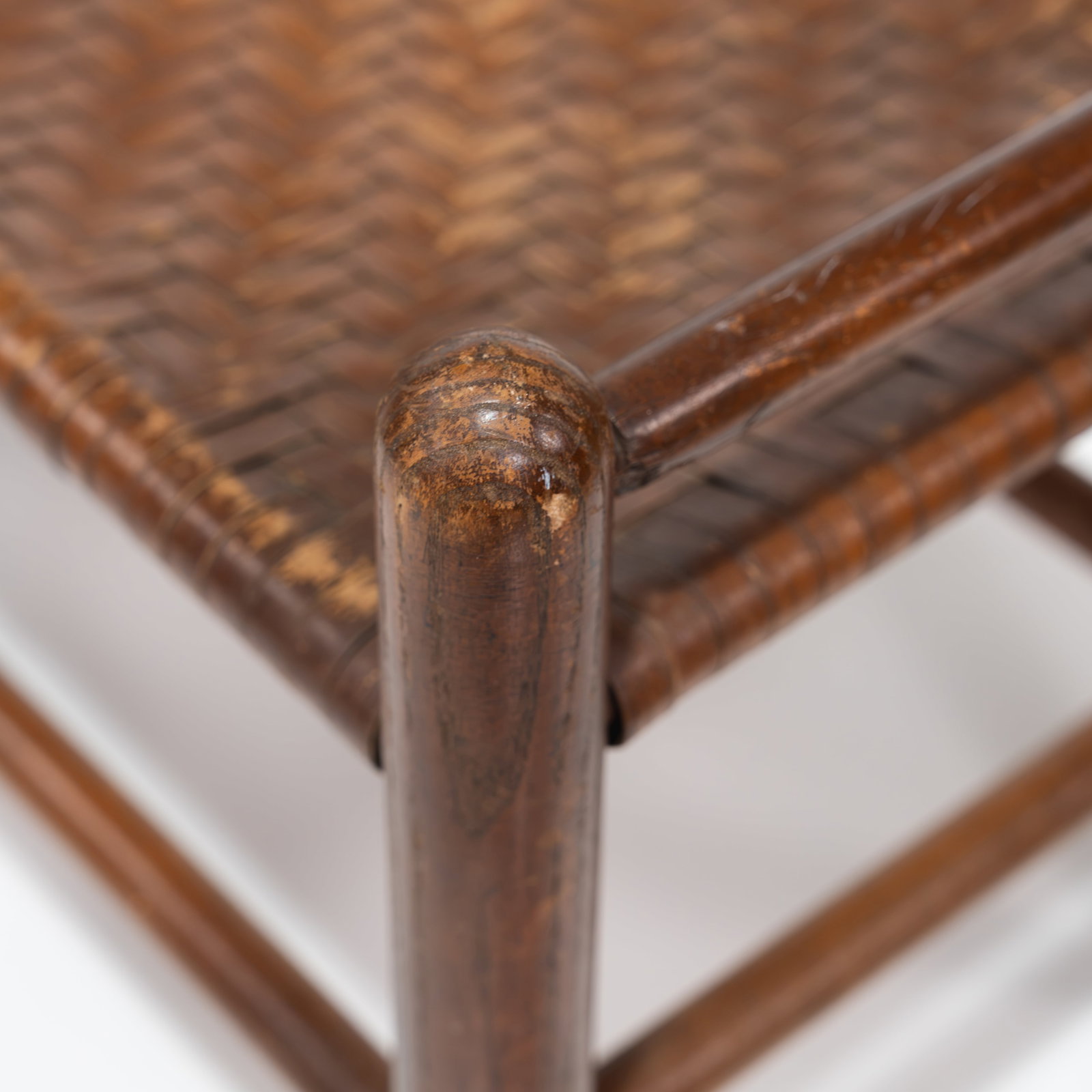 Primitive Woven Leather Bench - 3