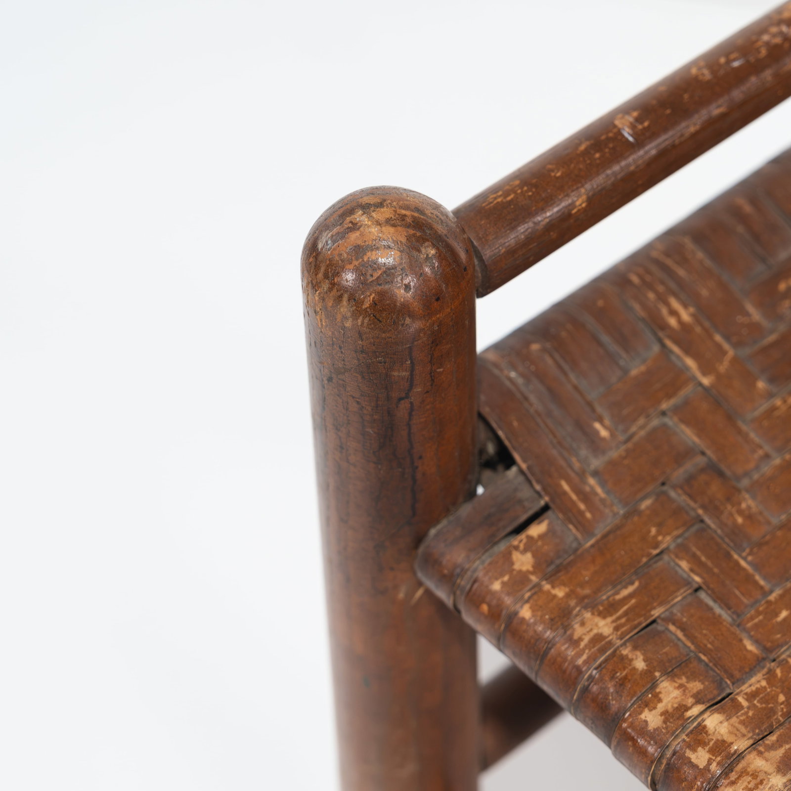 Primitive Woven Leather Bench - 4
