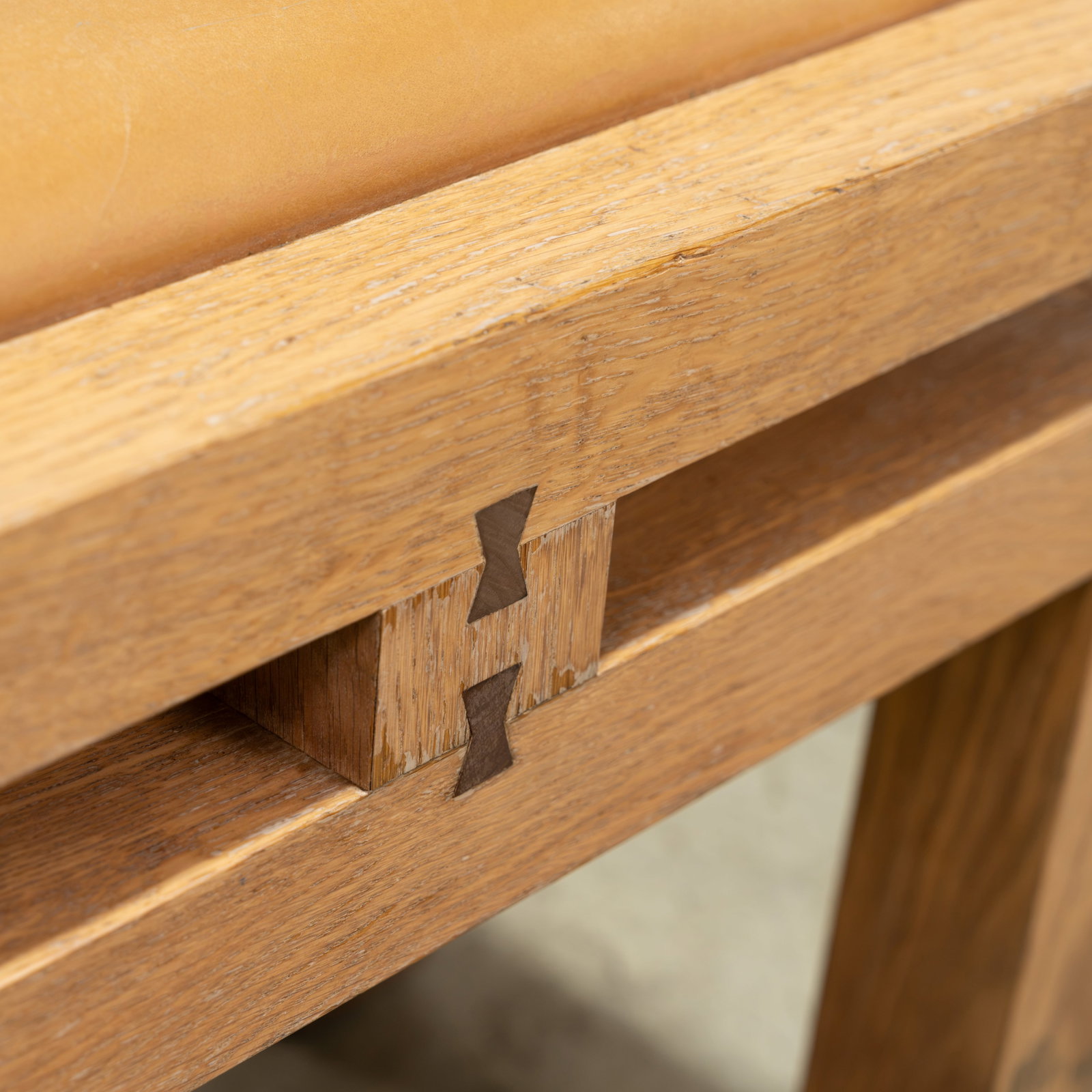 Custom Oak & Leather Stools - 5
