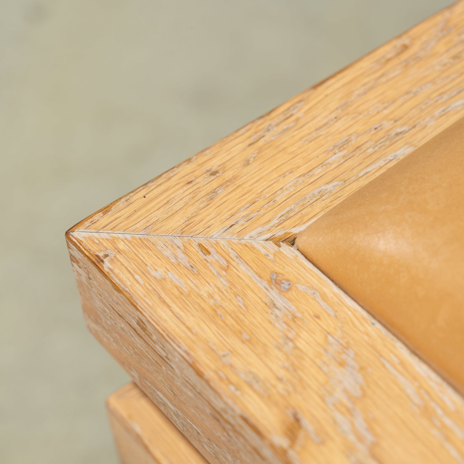 Custom Oak & Leather Stools - 8