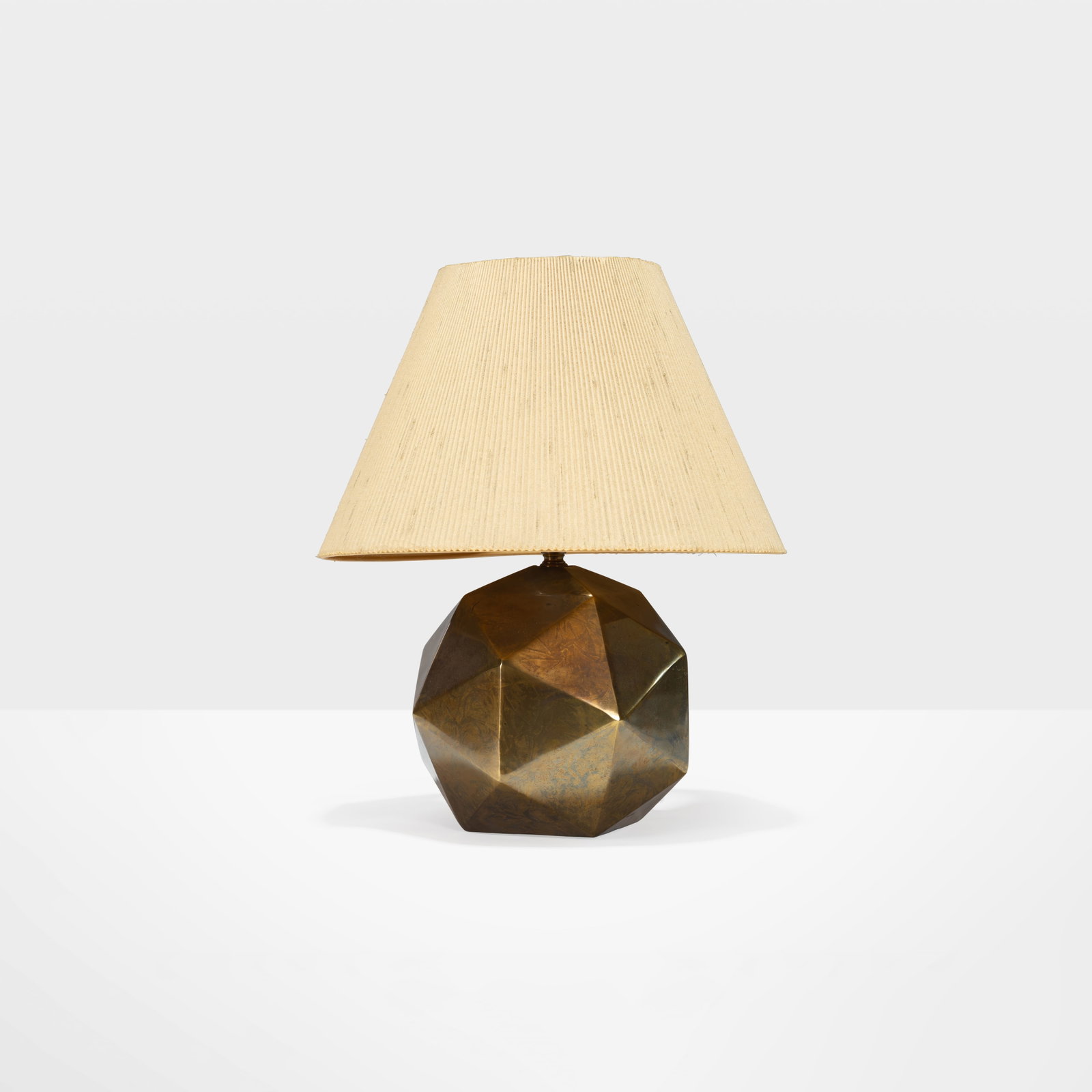 Bronze Faceted Lamp: A bronze faceted lamp by Westwood Industries. All measurements are in inches. Height x Width x Depth